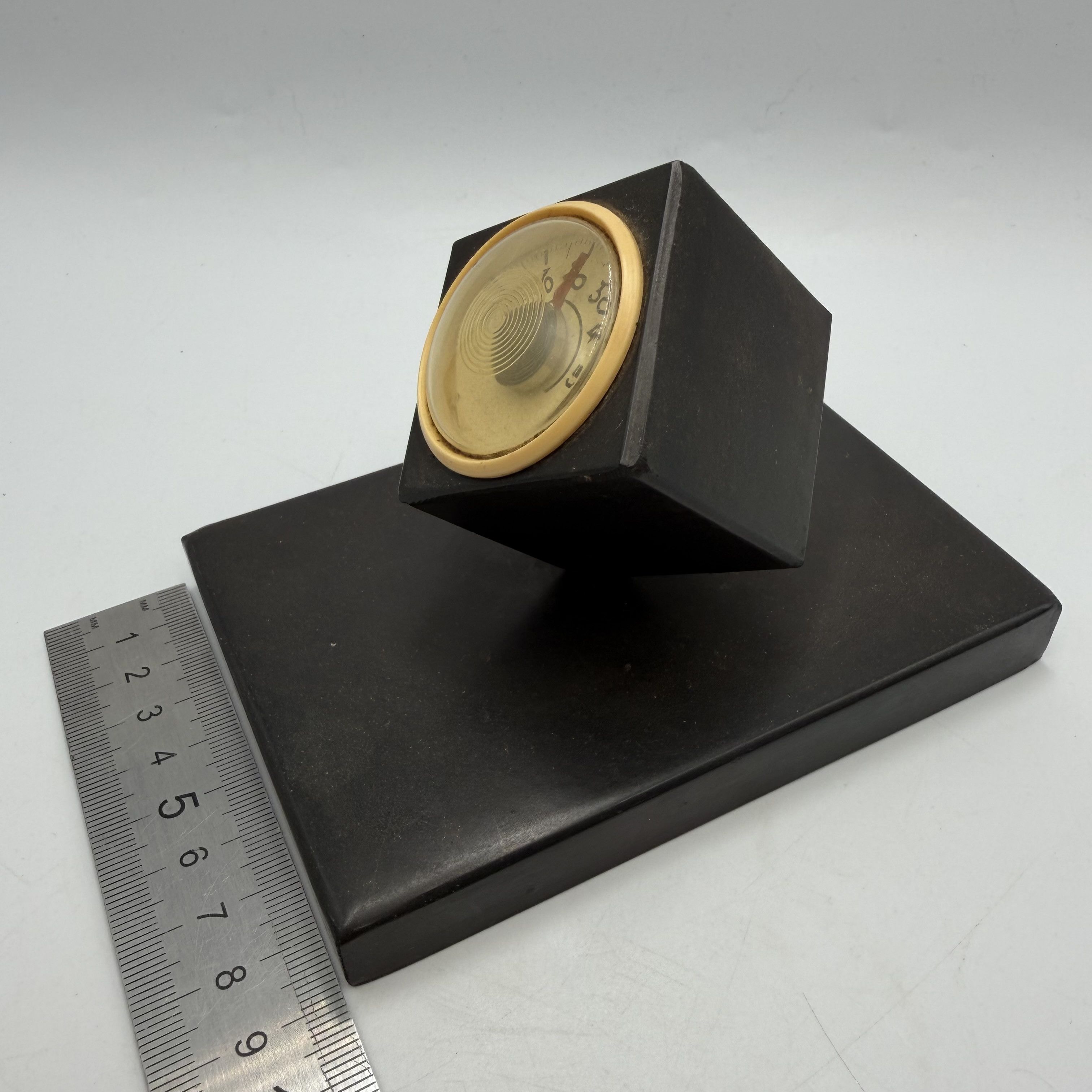 Vintage Vintage Bakelite Desk Thermometer Black Office Decor Size ONE SIZE - 3 Thumbnail