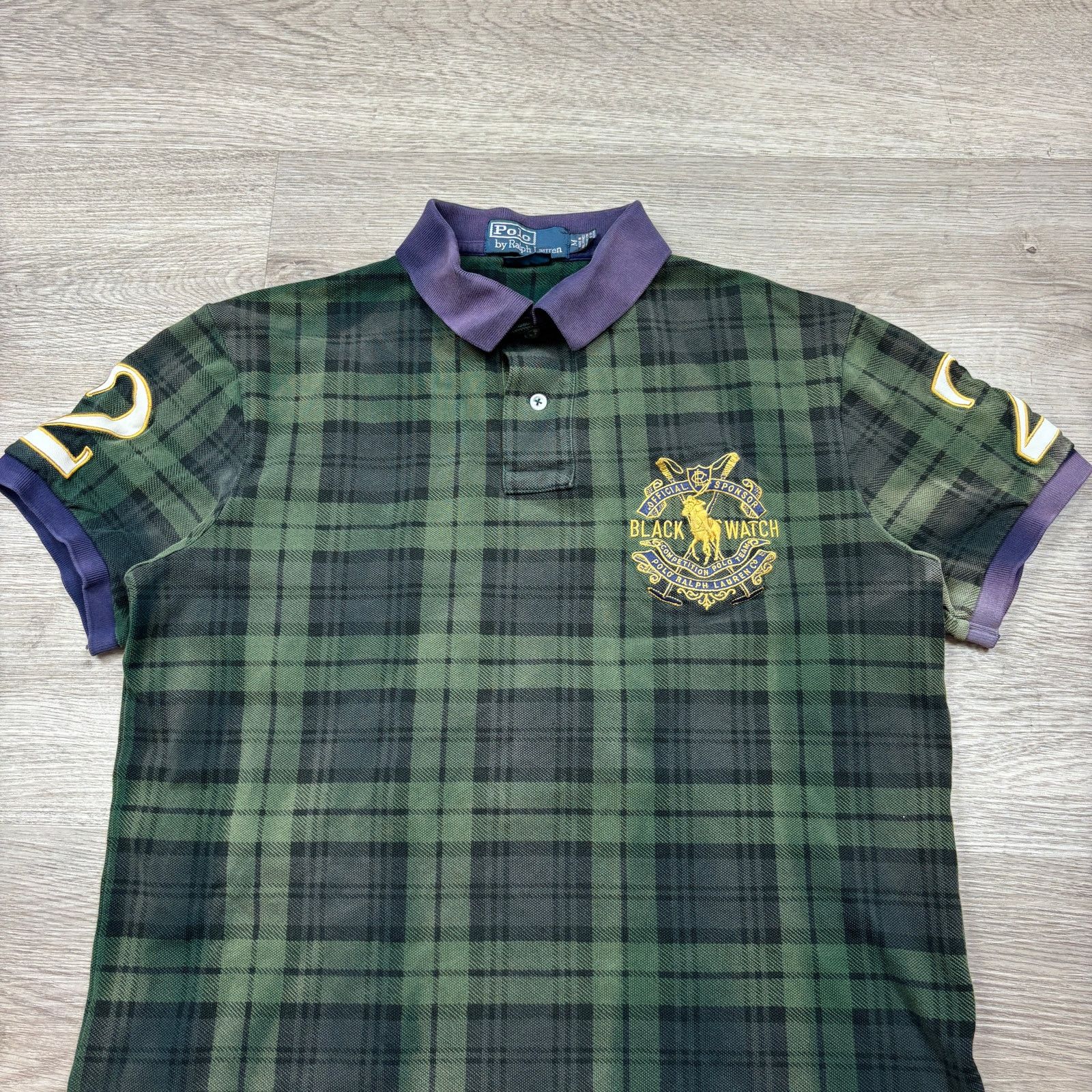 Polo Ralph Lauren VTG Polo Ralph Lauren Blackwatch Series Crest Tartan Polo M Size US M / EU 48-50 / 2 - 2 Thumbnail