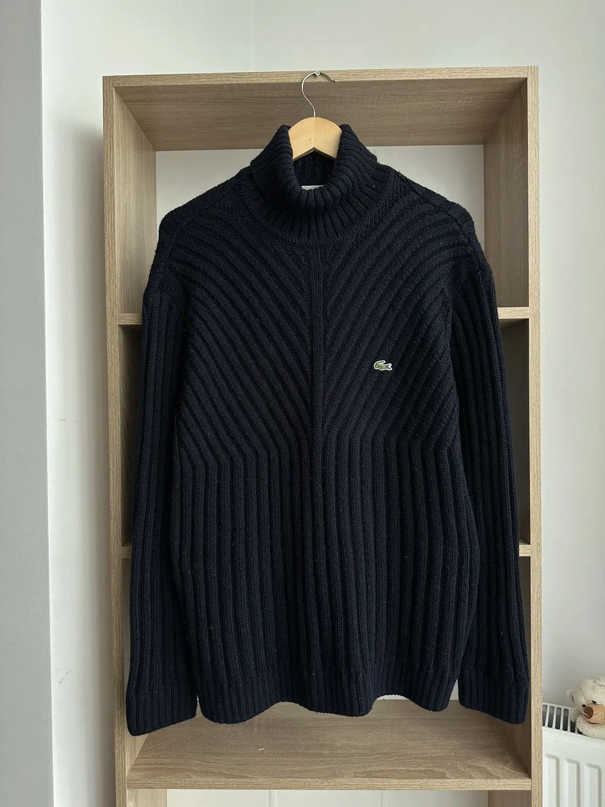Lacoste × Vintage Vintage Lacoste Turtleneck Knitted Wool Blue Sweater Size US M / EU 48-50 / 2 - 3 Thumbnail