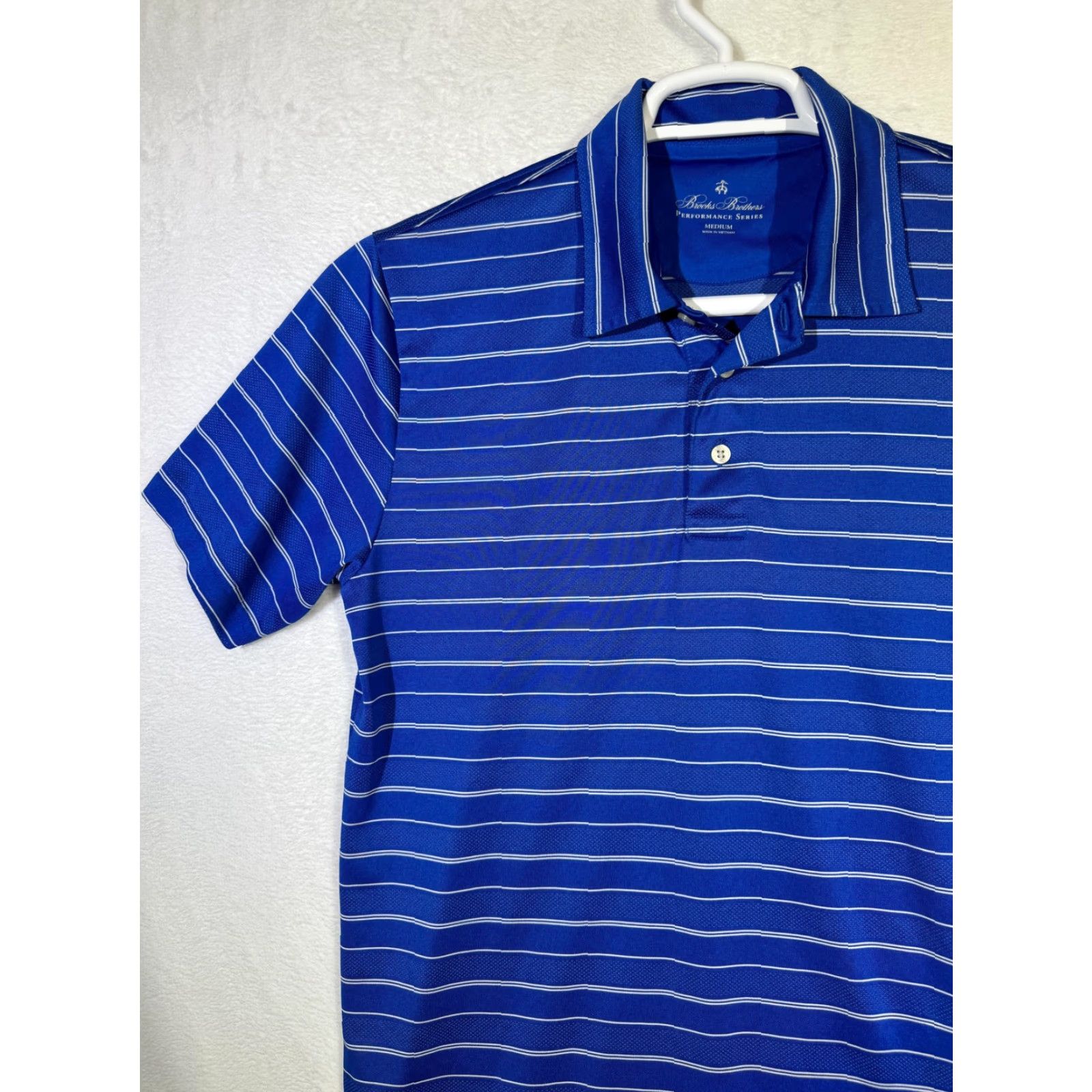 Brooks Brothers Brooks Brothers Polo Shirt Mens Medium Blue Striped Performance Golf Casual Polo Shirt Mens M Blue Striped Brooks Brothers Size US M / EU 48-50 / 2 - 4 Thumbnail