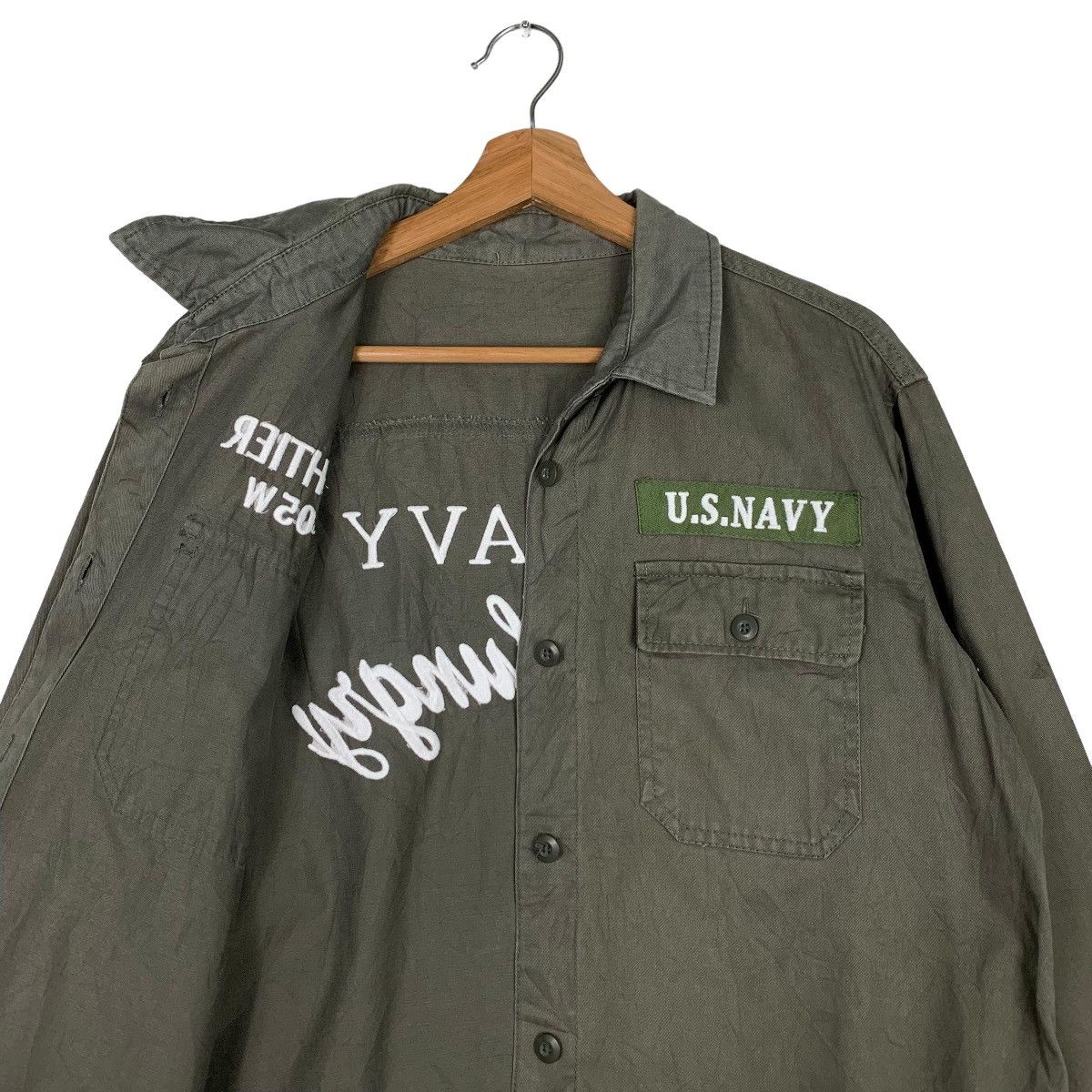 Vintage Mightier V1-05 W US Navy Stay Hungry Shirt #0257-C12 Size US M / EU 48-50 / 2 - 9 Thumbnail