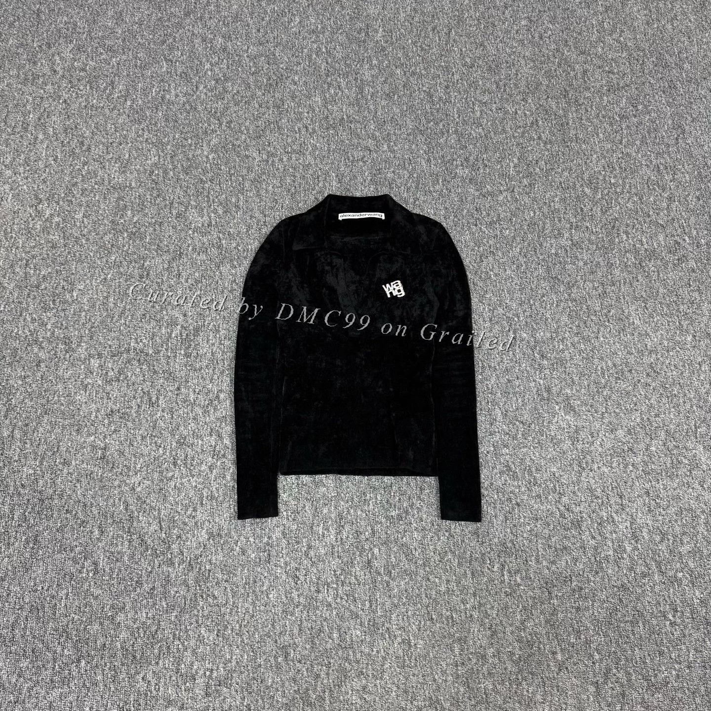 Alexander Wang Alexander Wang Crystal Logo Deep V Long Sleeve T-Shirt Size XS / US 0-2 / IT 36-38 - 1 Thumbnail
