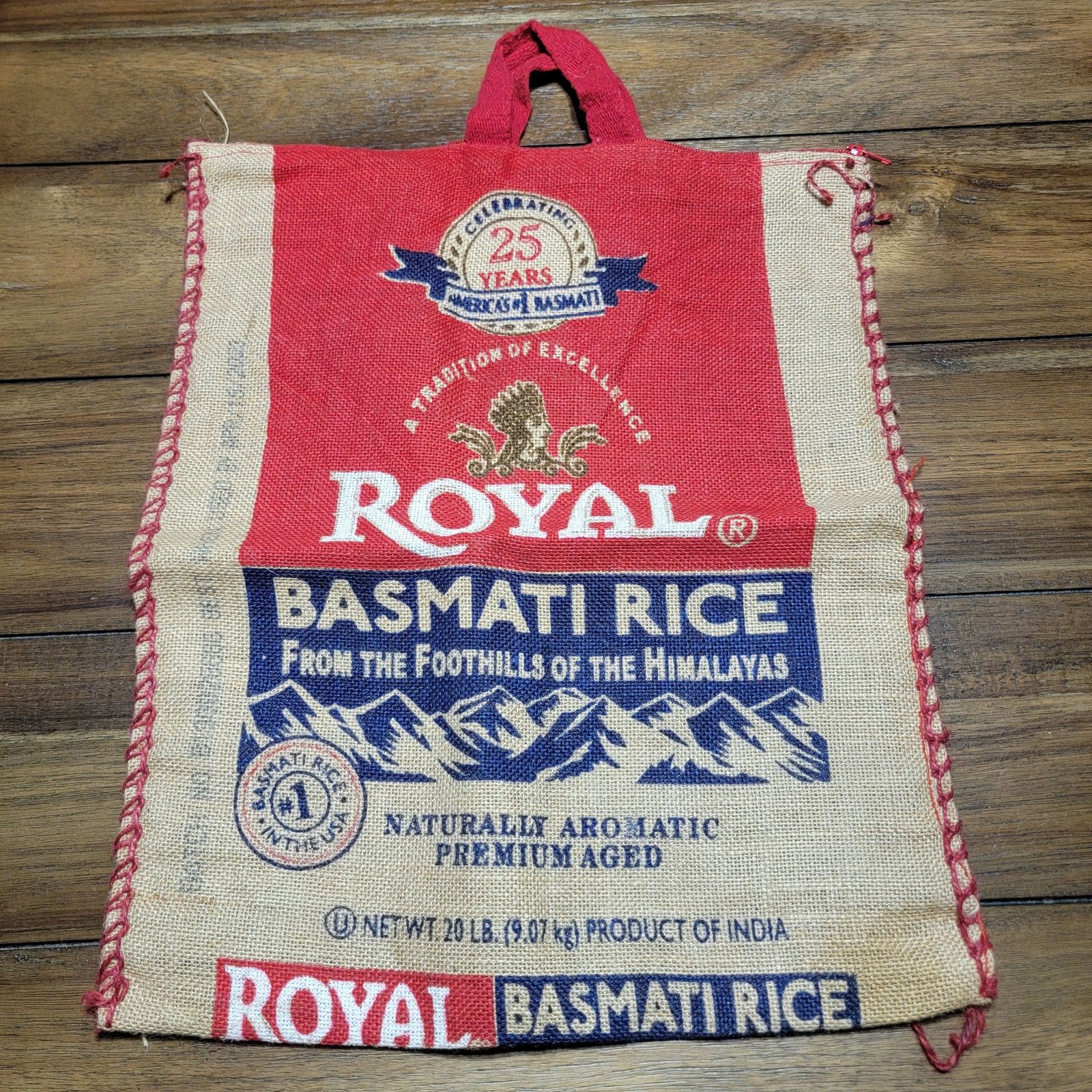 Other Royal Basmati Rice Burlap Bag w/ Zip & Handles 15" X 18.5" Size ONE SIZE - 2 Thumbnail