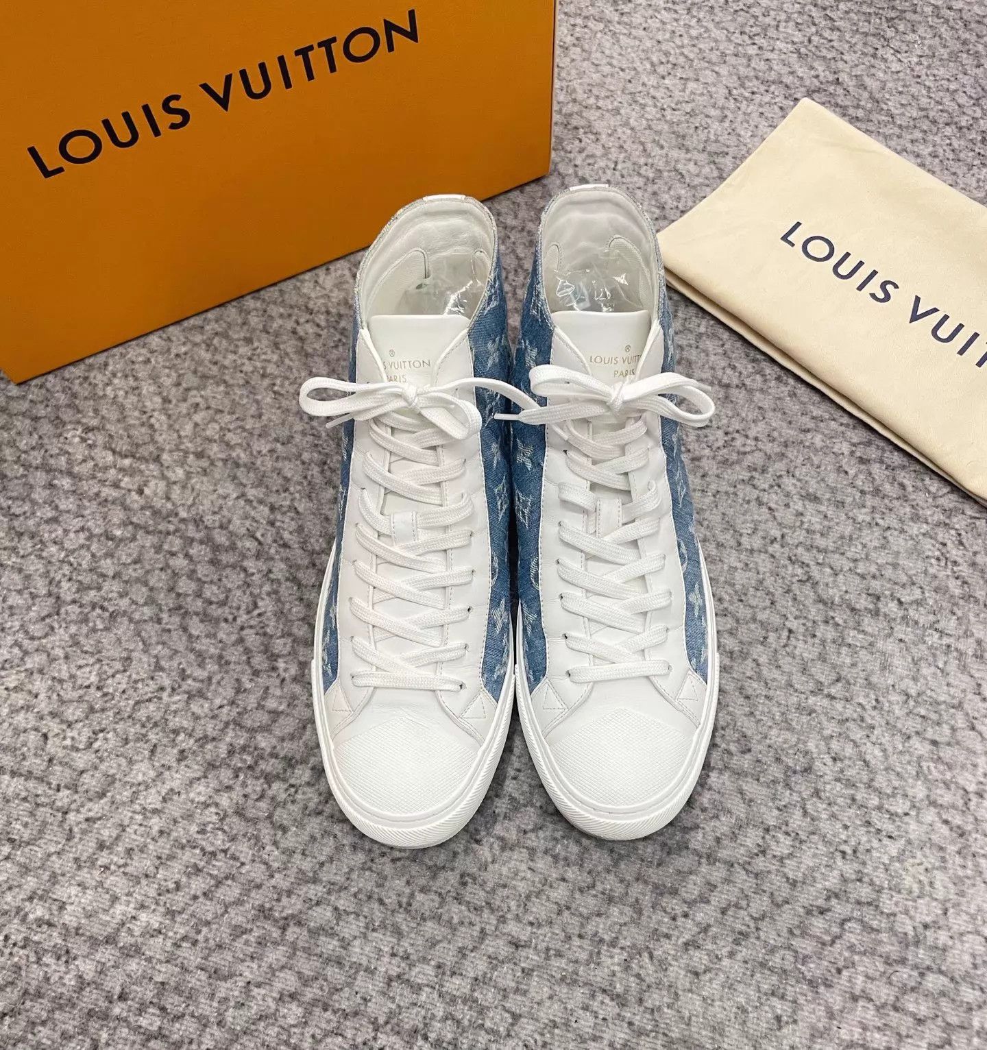Louis Vuitton LV High-Top Color Blocked Blue Denim Sneaker US 7.5 Size US 7.5 / EU 40-41 - 1 Thumbnail