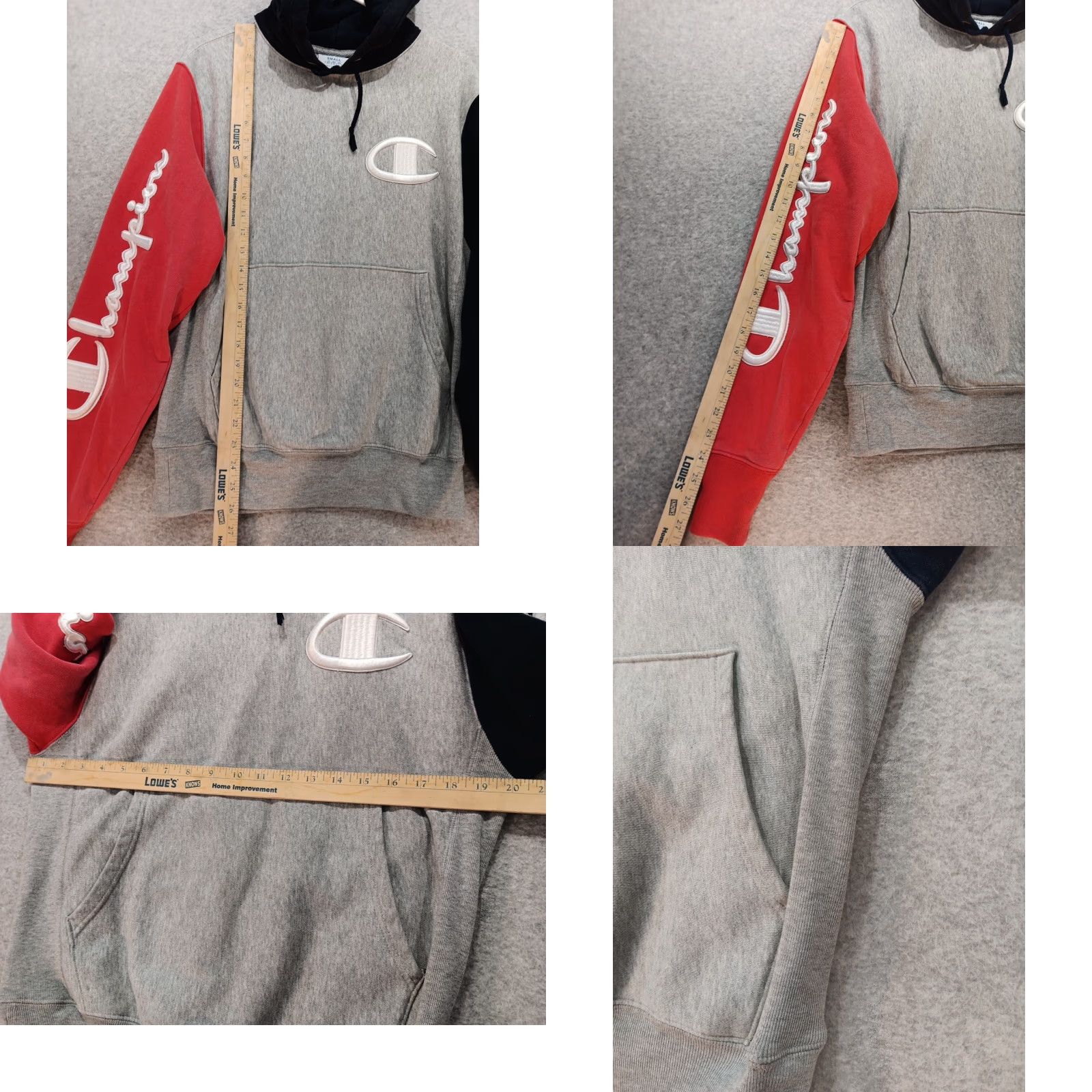 Champion Champion Hooded Sweatshirt Mens S Color Block Pullover Logo Embroidered All Seasons Gift: none Size US S / EU 44-46 / 1 - 8 Thumbnail