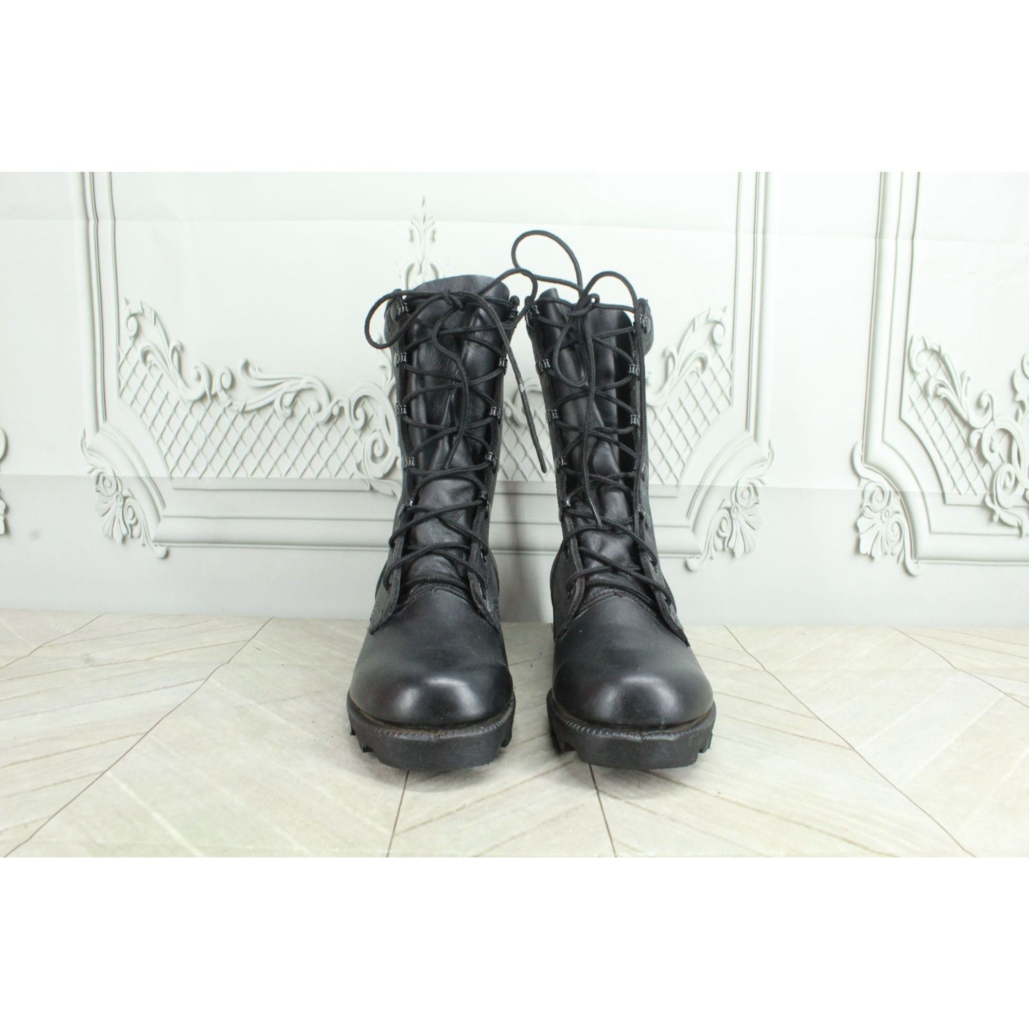 Other Ro-Search Black Leather Lace Up Round Toe Combat Boots Size US 6 / IT 36 - 4 Thumbnail