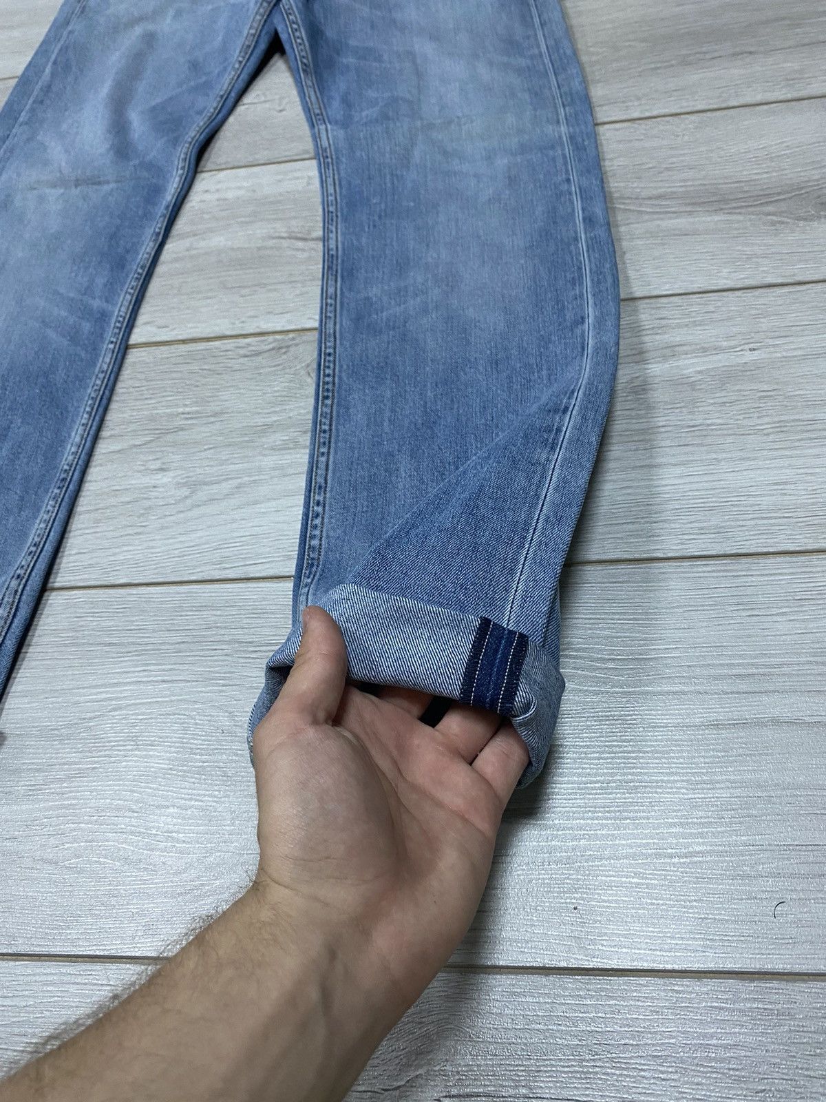 Vintage Stone Island badge distressed denim jeans Size US 32 / EU 48 - 9 Thumbnail