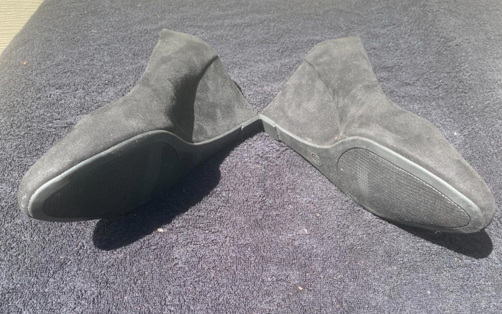 Designer A New Day Dot Black Wedge Heels SZ. 10 Suede (Faux) -(#S607) Size US 10 / IT 40 - 3 Thumbnail