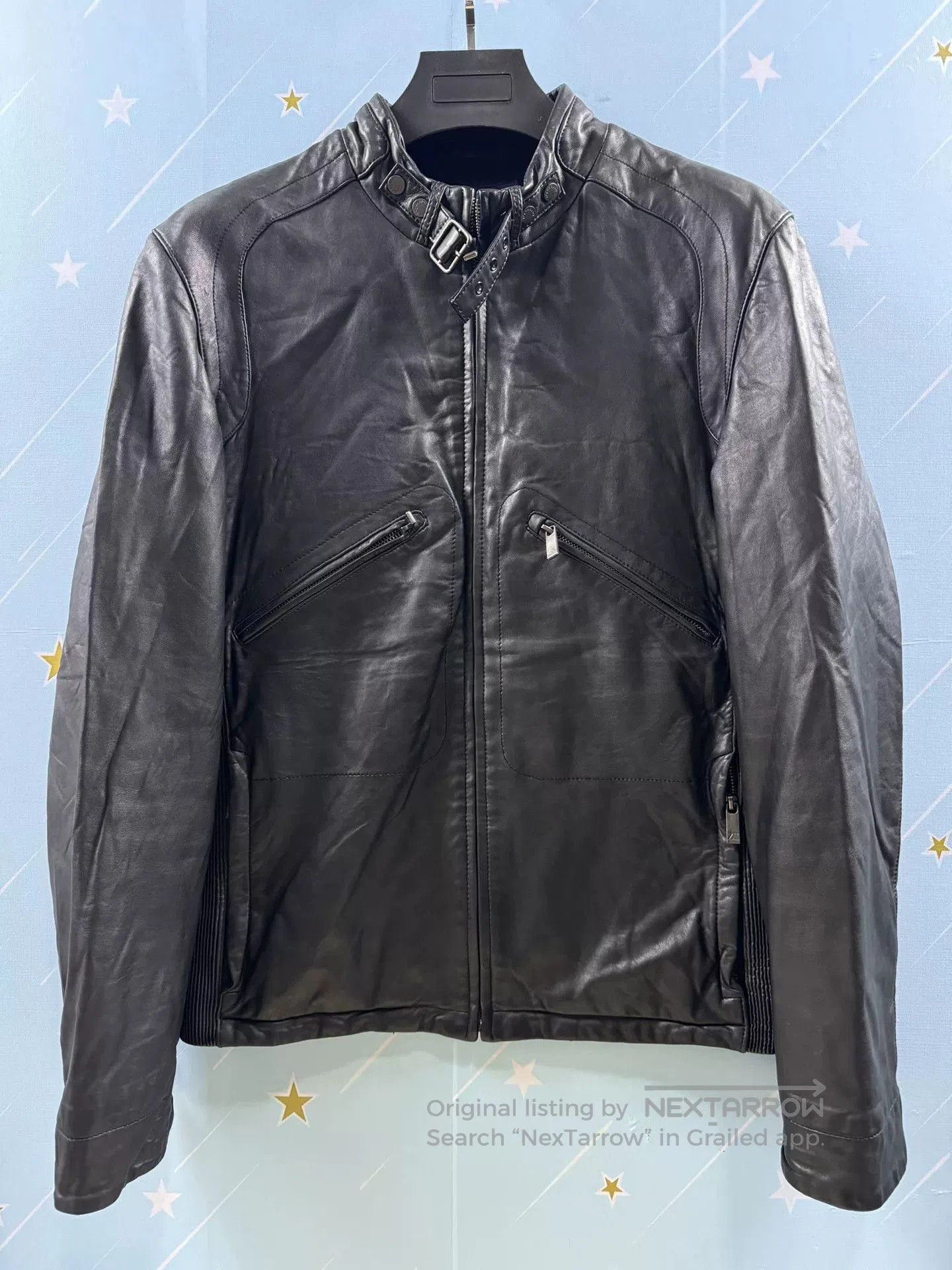 Ermenegildo Zegna Zegna Leather Motorcycle Jacket Size 54. Size US L / EU 52-54 / 3 - 1 Thumbnail