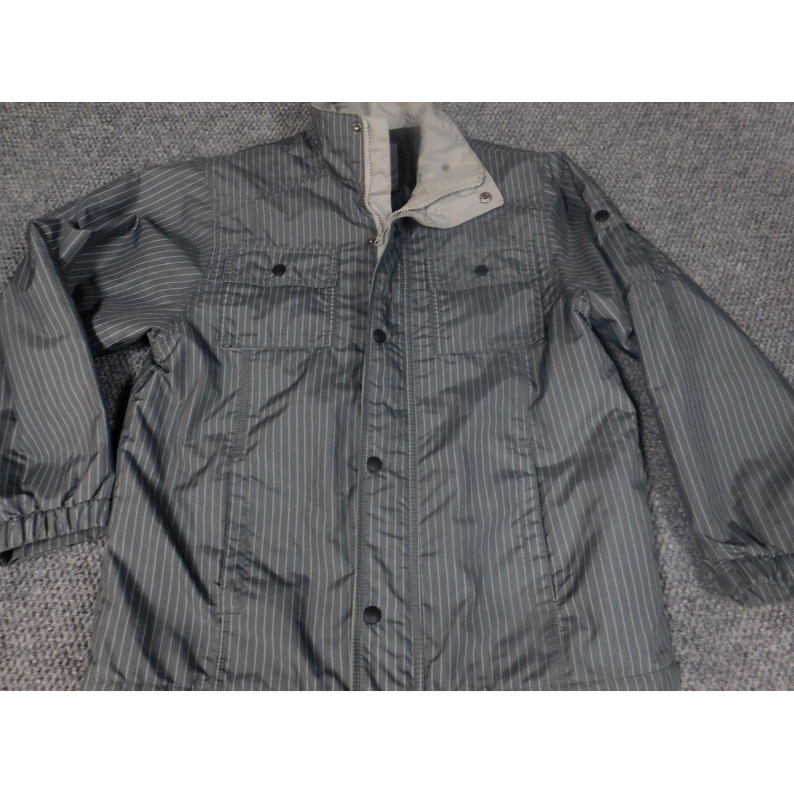 Old Navy Old Navy Coat Womens XL Green Striped Full Zip Denim Cotton Blend Size XL / US 12-14 / IT 48-50 - 2 Thumbnail