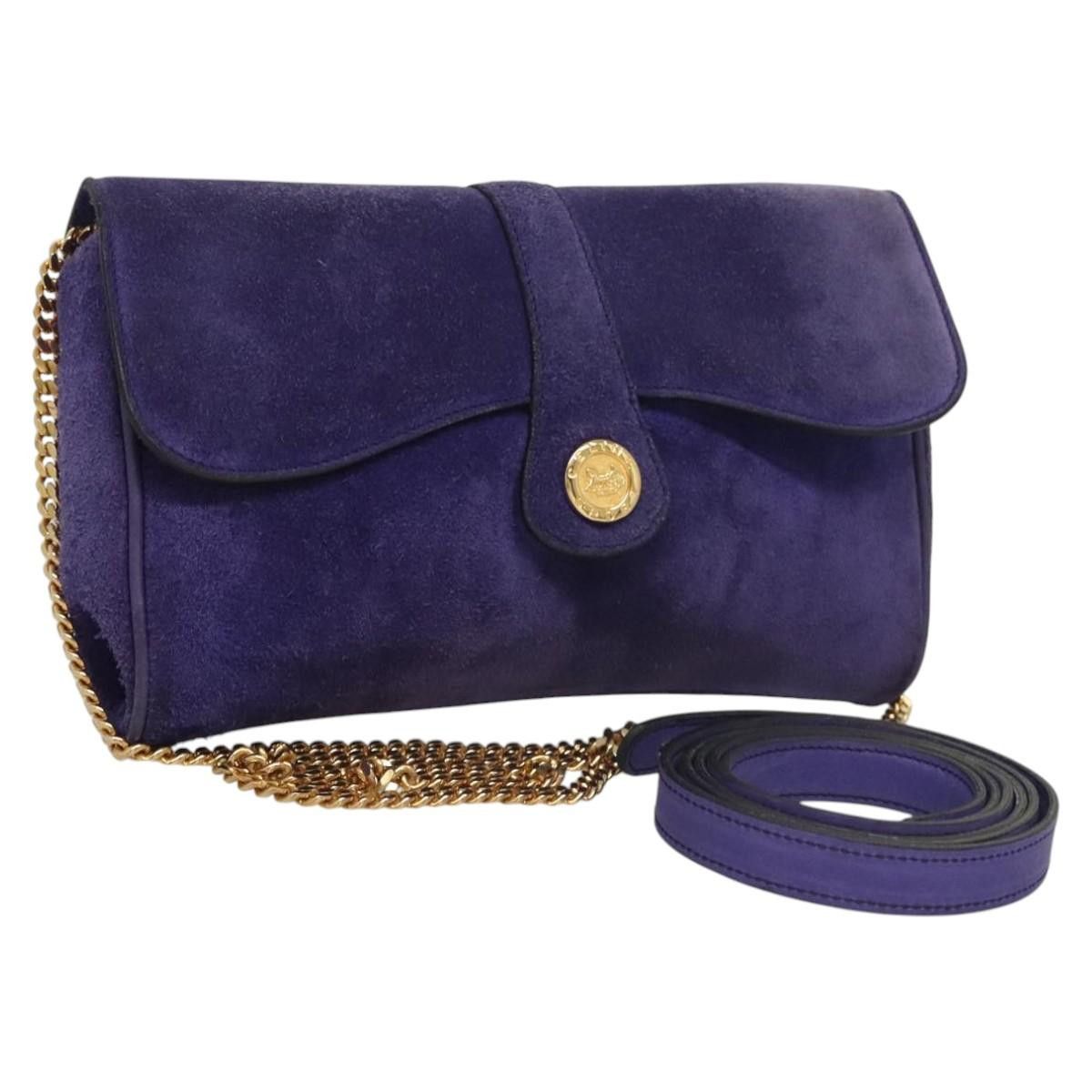 Celine CELINE Chain Shoulder Bag Suede Purple Size ONE SIZE - 1 Thumbnail