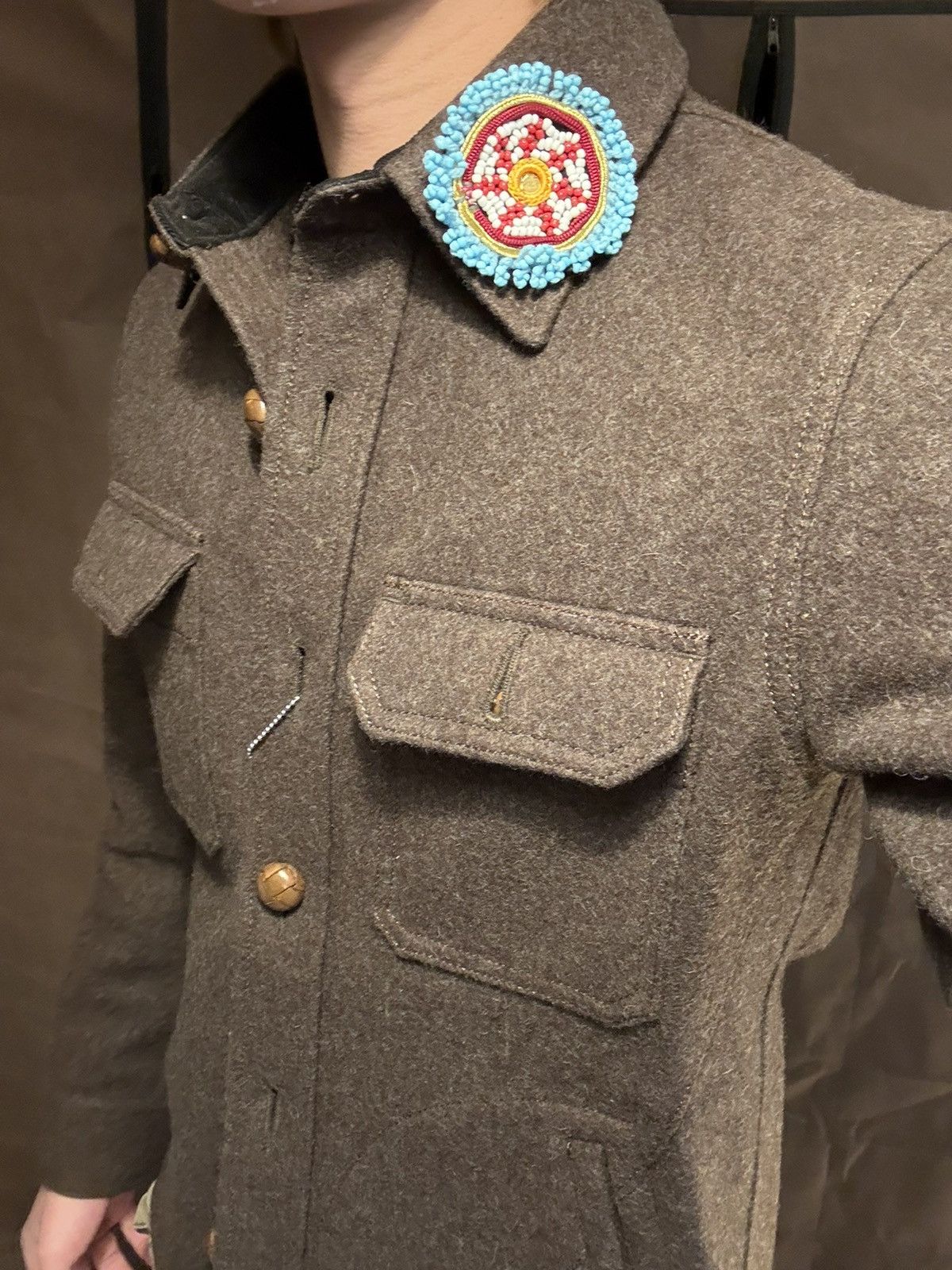Number (N)ine n(n) by NUMBER (N)INE BEADS BROOCH WOOL JACKET Size US M / EU 48-50 / 2 - 10 Thumbnail