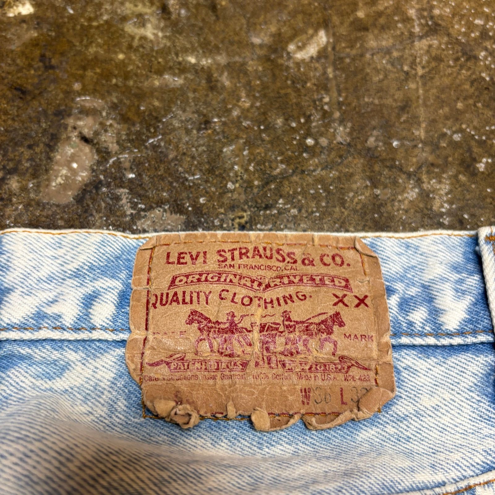 Levi's × Vintage VTG 80s Levi's 501 Straight Acid Wash Jeans 36x32 (34x27.5) Size US 34 / EU 50 - 5 Thumbnail