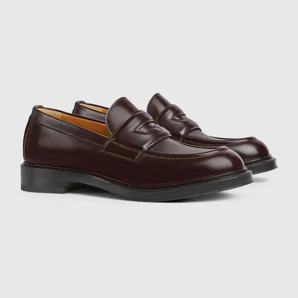 Gucci o1mt1gz0925 Men's Loafer With Web in Bordeaux Size US 8.5 / EU 41-42 - 2 Thumbnail