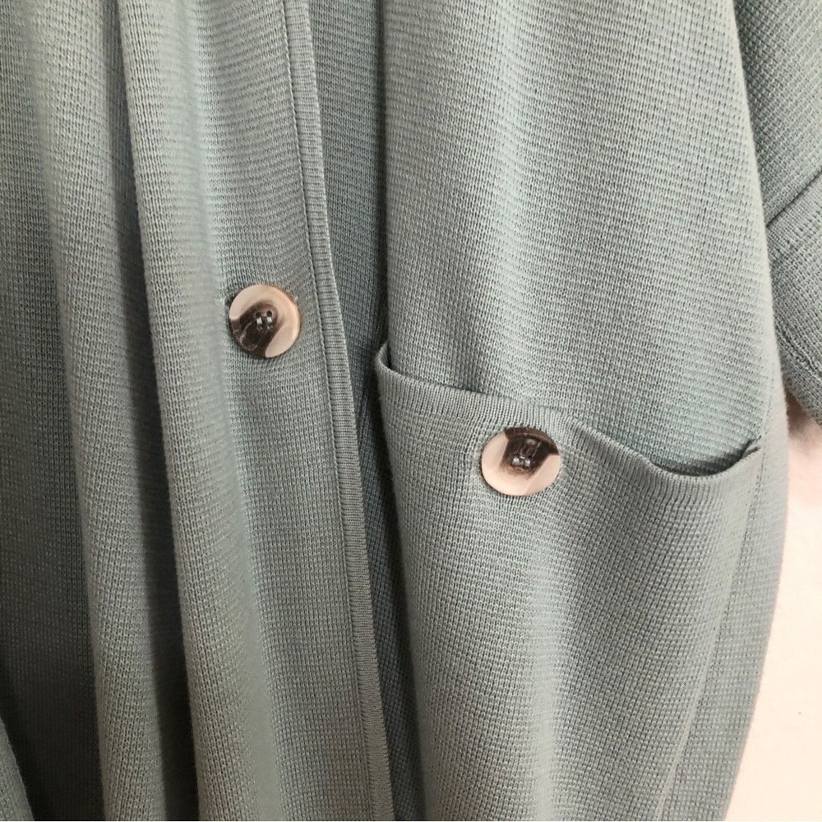 Other MarlaWynne Drama Kimono Knit Seafoam Green Cardigan Sweater Size L / US 10 / IT 46 - 2 Thumbnail