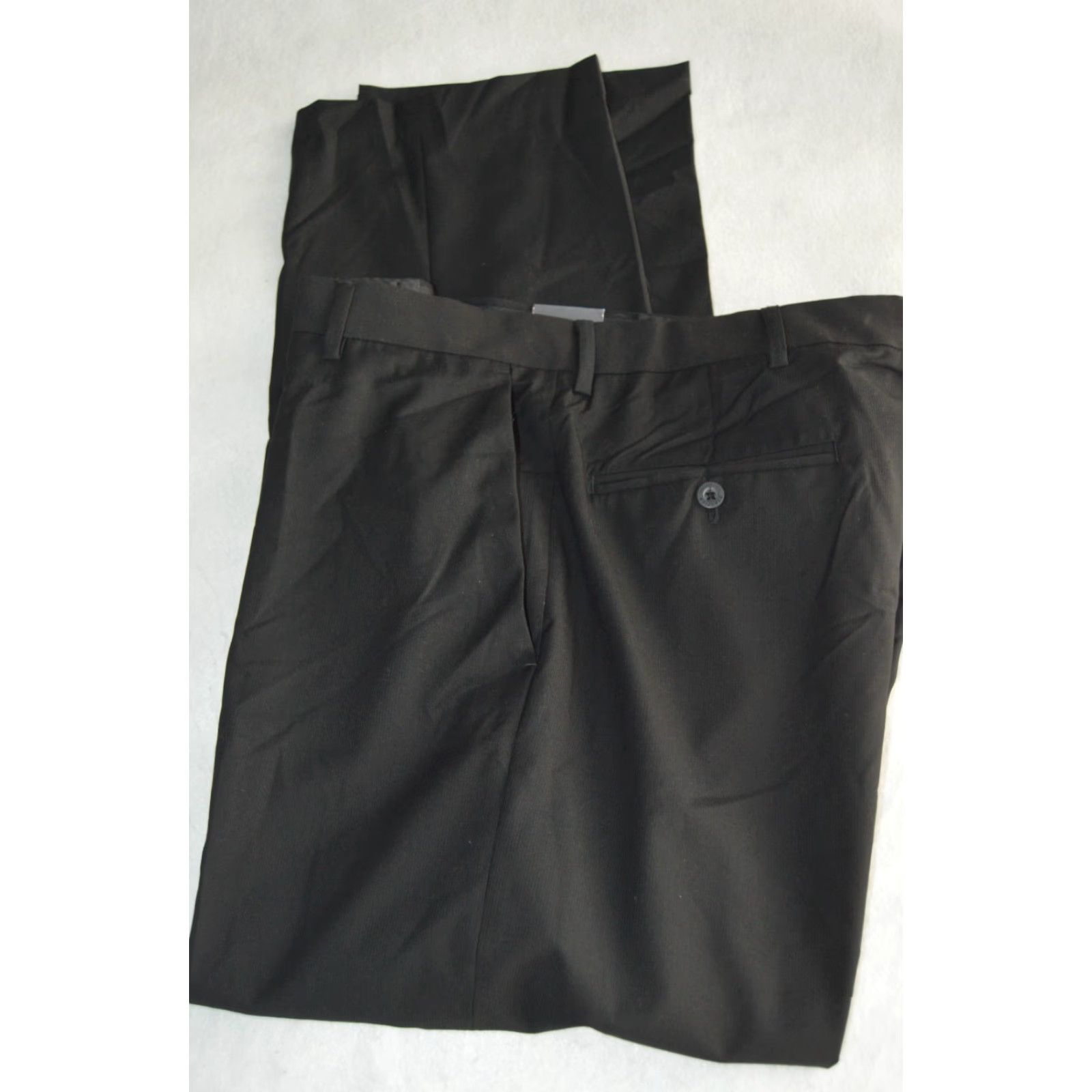 Kenneth Cole KENNETH COLE REACTION Flat Front PANTS Black mini cord SIZE 36 x 30 NWT Size US 36 / EU 52 - 3 Thumbnail