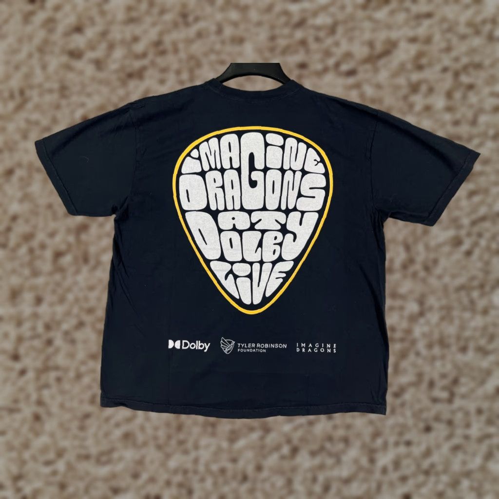 Vintage Imagine Dragons Shirt Mens XL Black Logo Concert Guit ar Pick Logo 90s? Size US XL / EU 56 / 4 - 1 Thumbnail