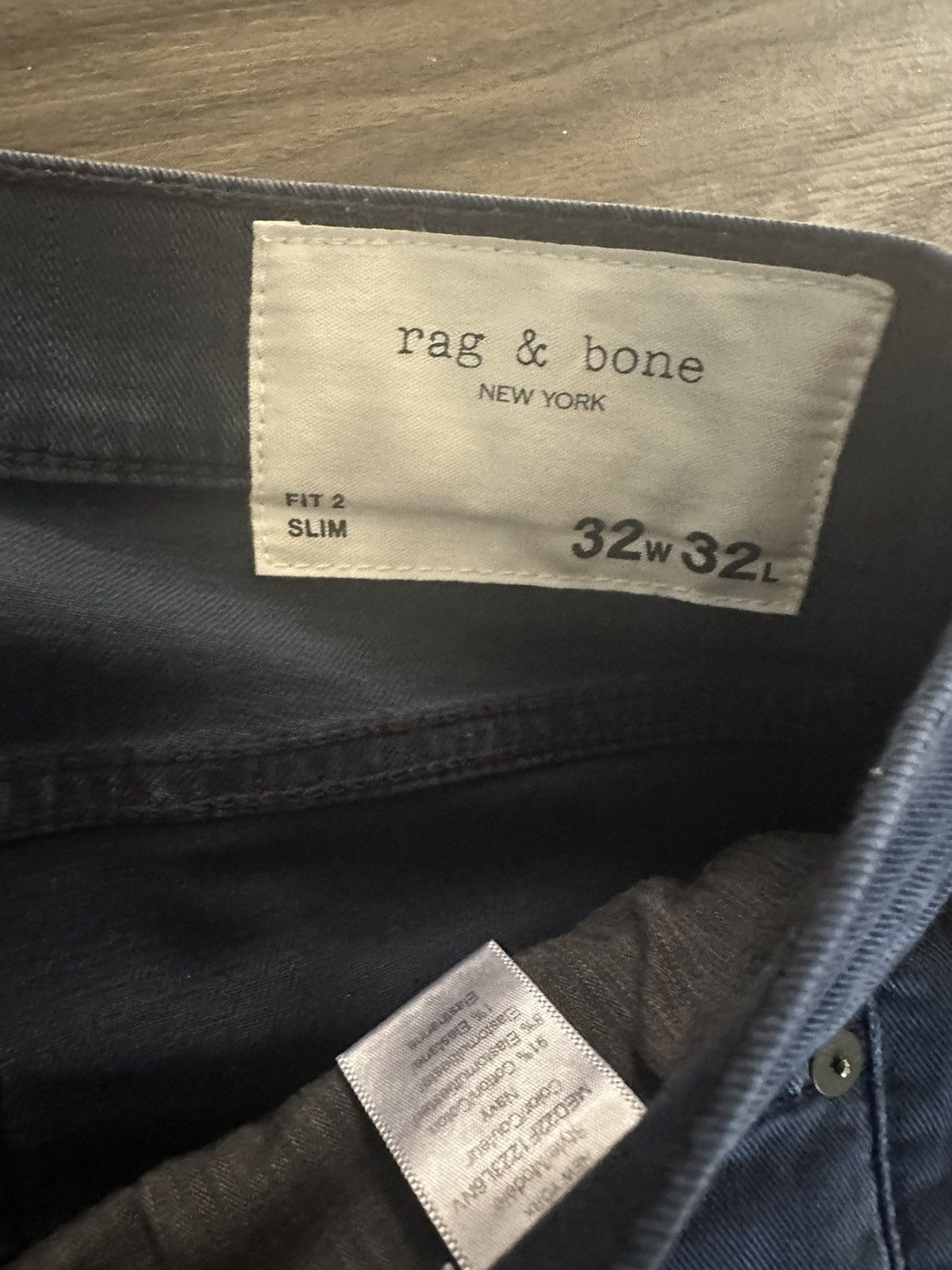 Rag & Bone × Vintage Rag & Bone Fit 2 Slim-Fit Stretch-Denim Navy jeans Size US 32 / EU 48 - 3 Thumbnail