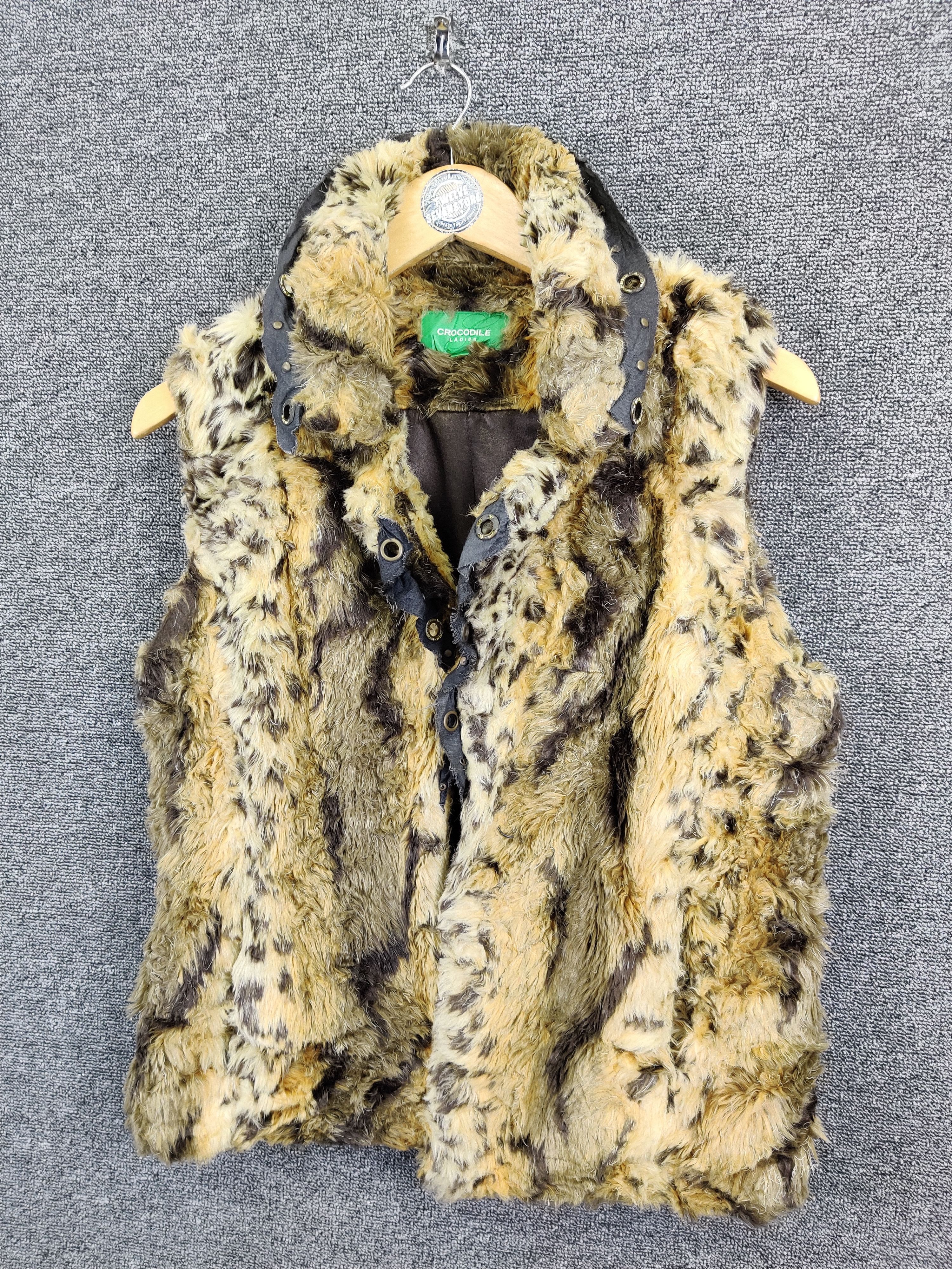 Japanese Brand Vintage Crocodile Ladies Leopard Faux Fur Vest Size US M / EU 48-50 / 2 - 2 Thumbnail