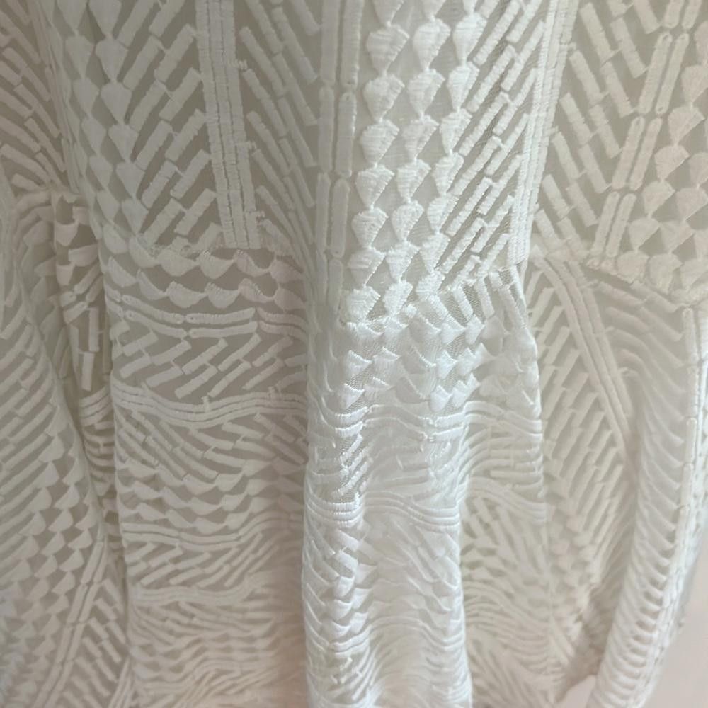 Designer Heavenly Geometry Ivory Lace Halter Dress Size M / US 6-8 / IT 42-44 - 6 Thumbnail