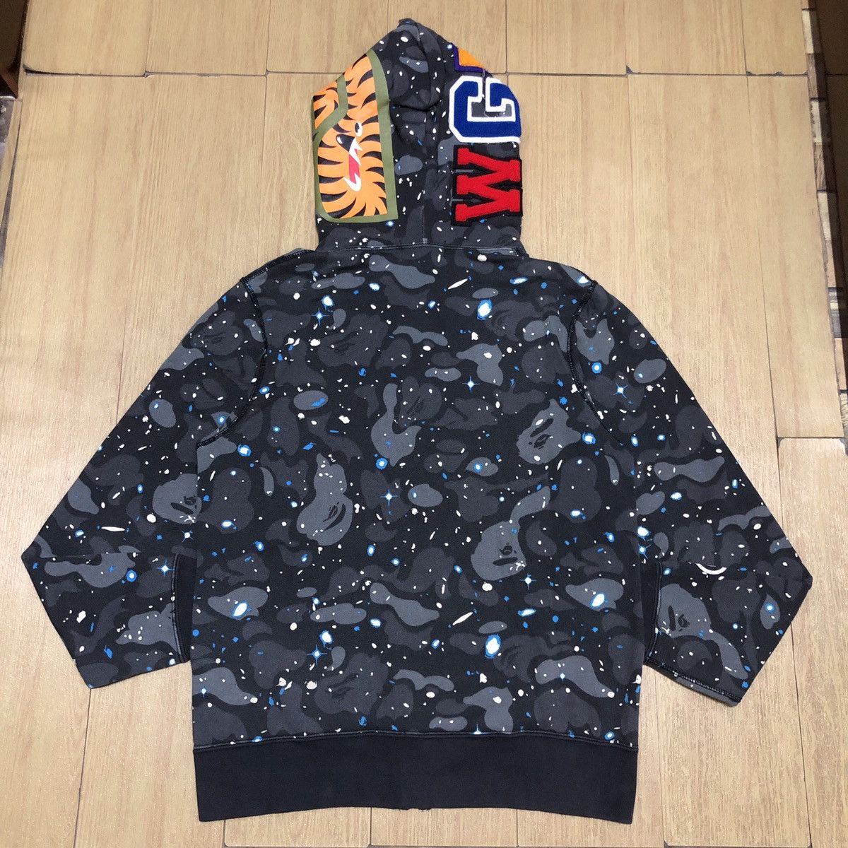 BAPE Space Camo Shark Glow In The Dark Full Zip Hoodie