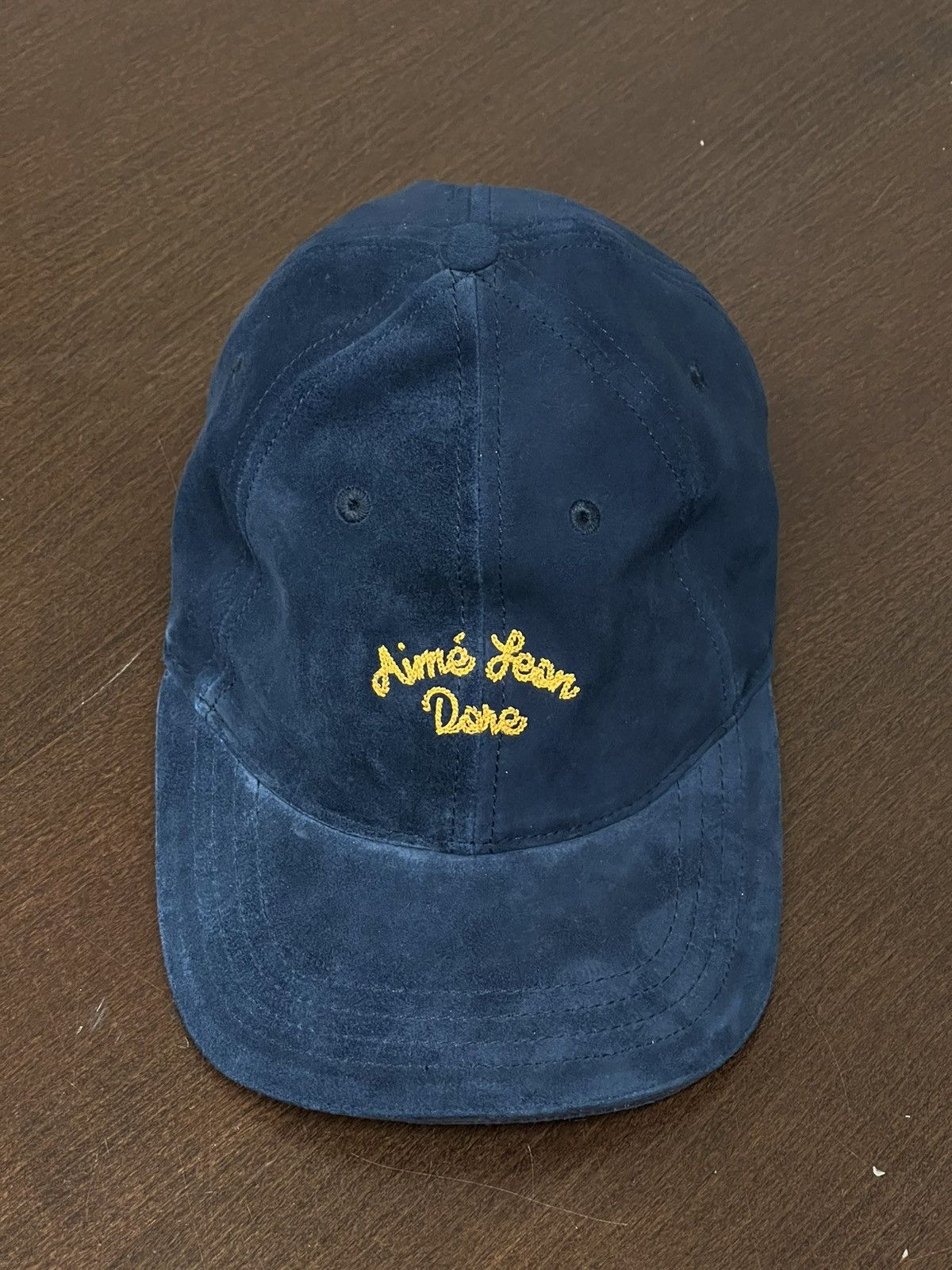 image of Aime Leon Dore fw21 Aimé Leon Dore Chain Stitch Suede Navy Hat, Men's