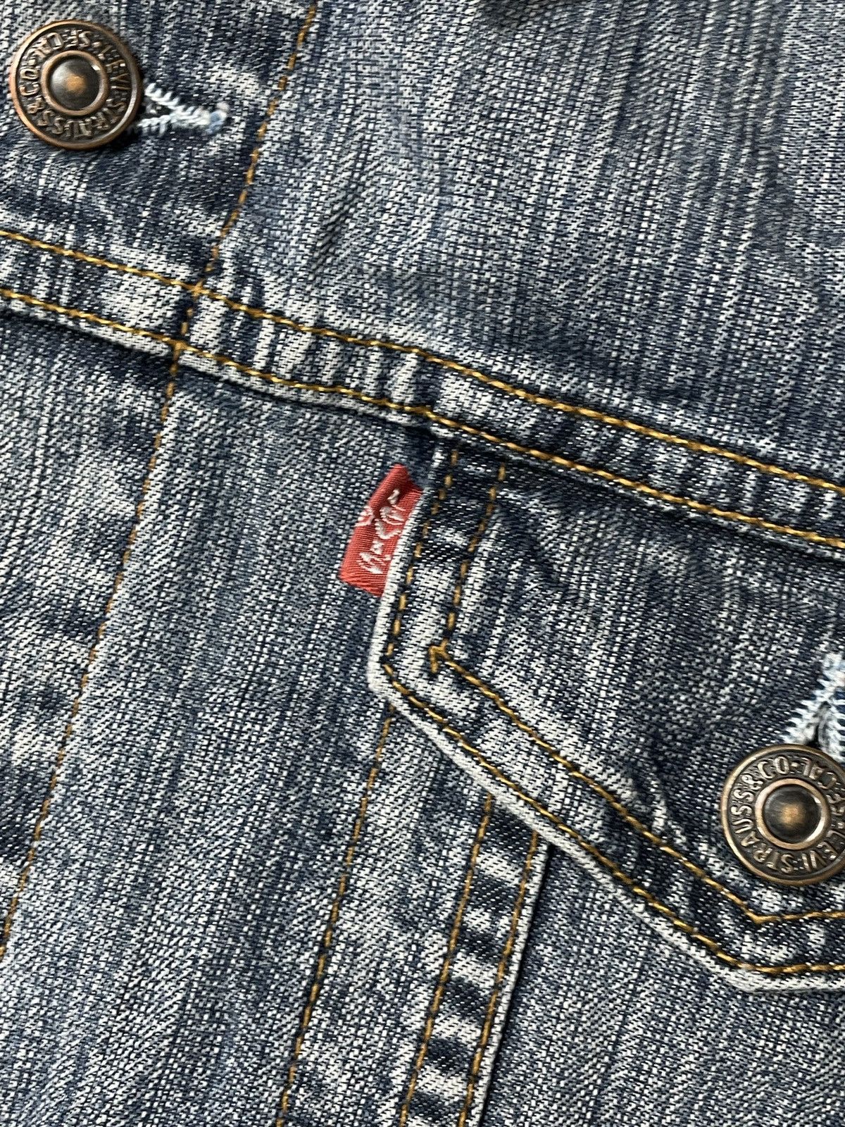 Levi's 🔥Offers🔥Levis Vintage Y2K Denim Jacket Solid Rare Size XS / US 0-2 / IT 36-38 - 5 Thumbnail
