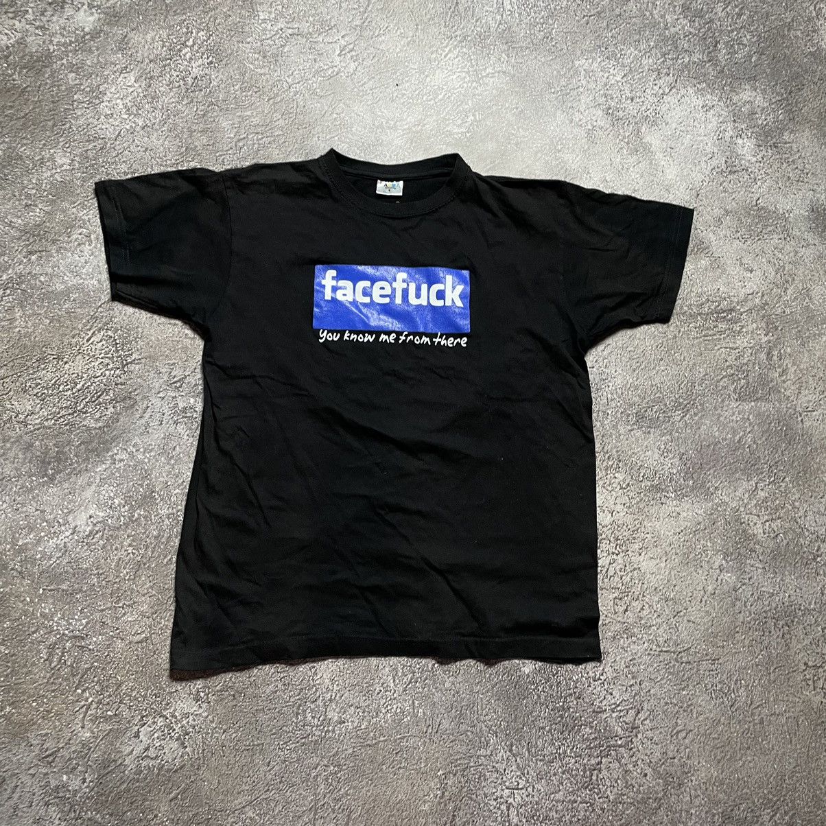 Vintage Vintage Y2K Facefuck Graphic Tee Streetwear Grunge Black S Size US S / EU 44-46 / 1 - 2 Thumbnail
