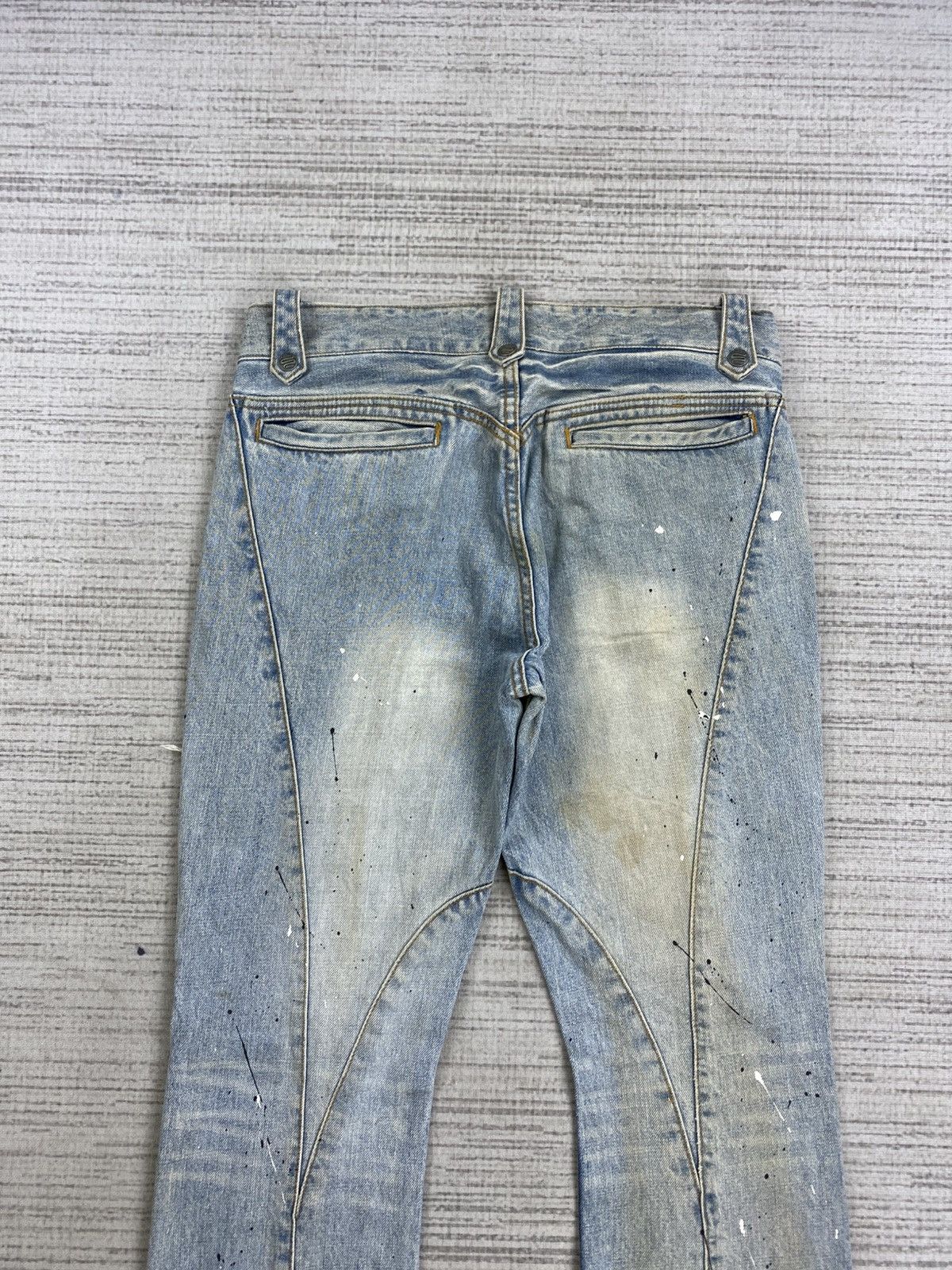 Schlussel × Vintage Vintage Flared Schlussel Distressed Blue Denim Pants Size 32" / US 10 / IT 46 - 8 Thumbnail