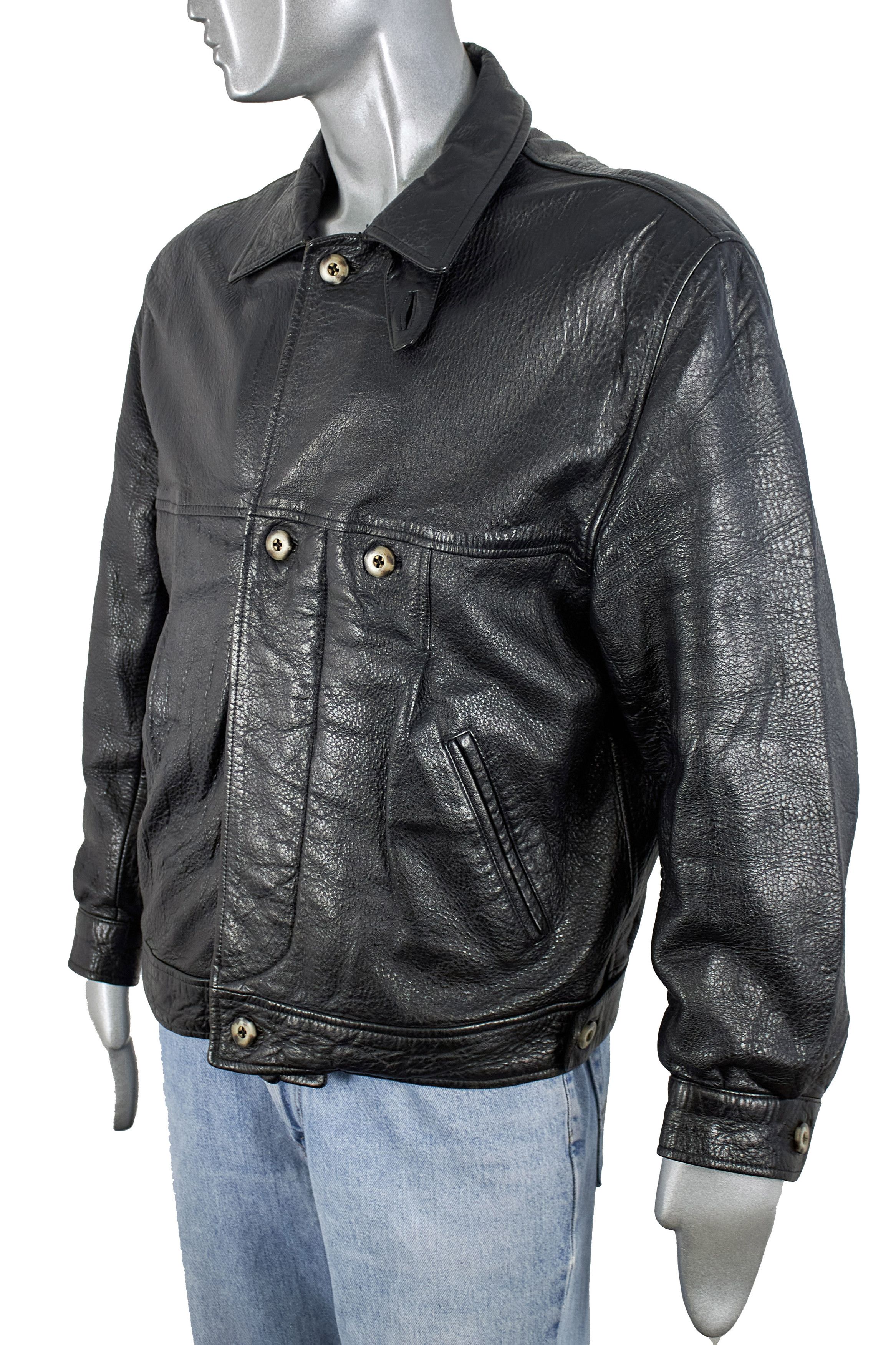 Vintage Vintage 80s Designer Deerskin Leather Italian Mens Jacket Size US L / EU 52-54 / 3 - 5 Thumbnail