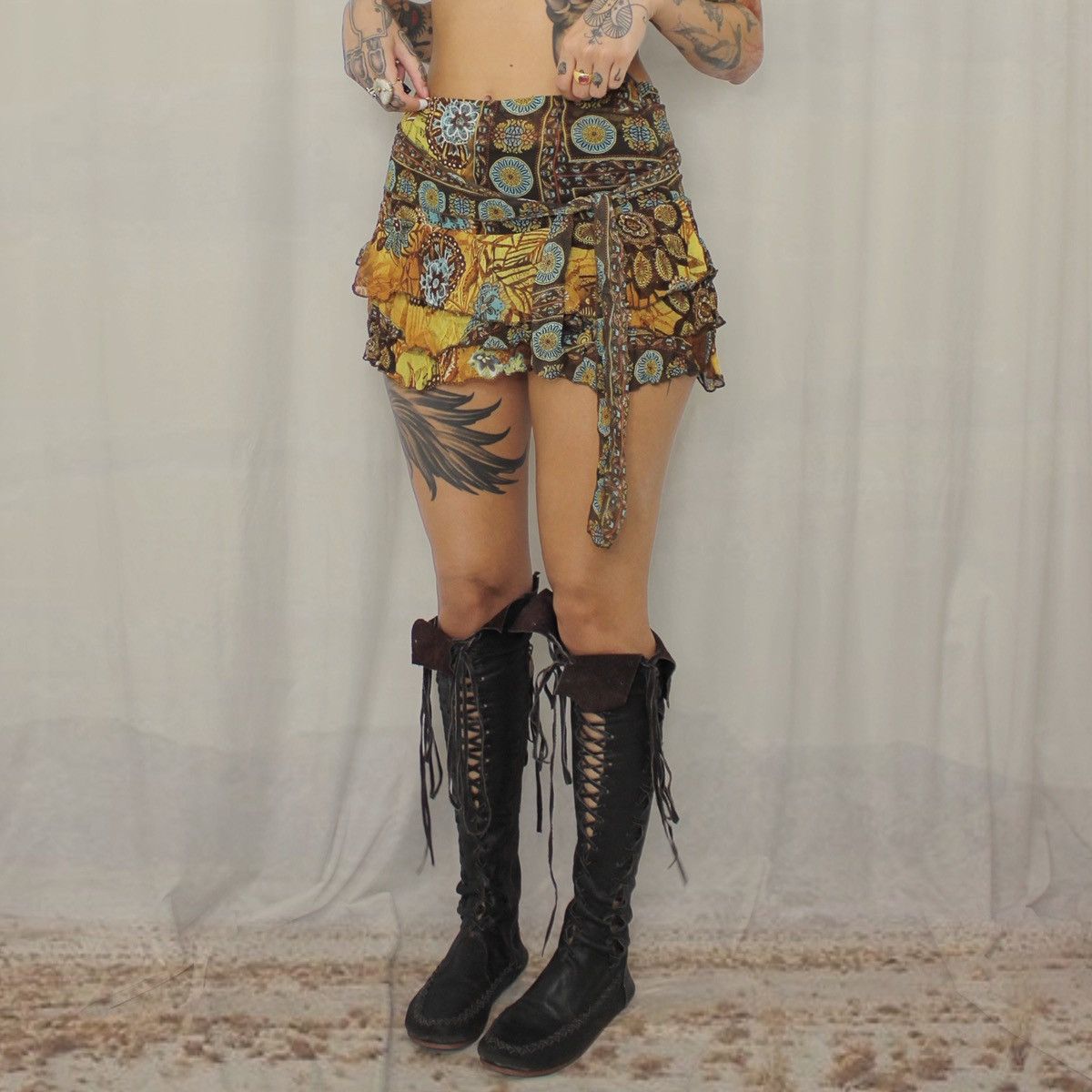 Other 🥭TRIBAL RUFFLES MINISKIRT🥭 Size 27" / US 4 / IT 40 - 2 Thumbnail