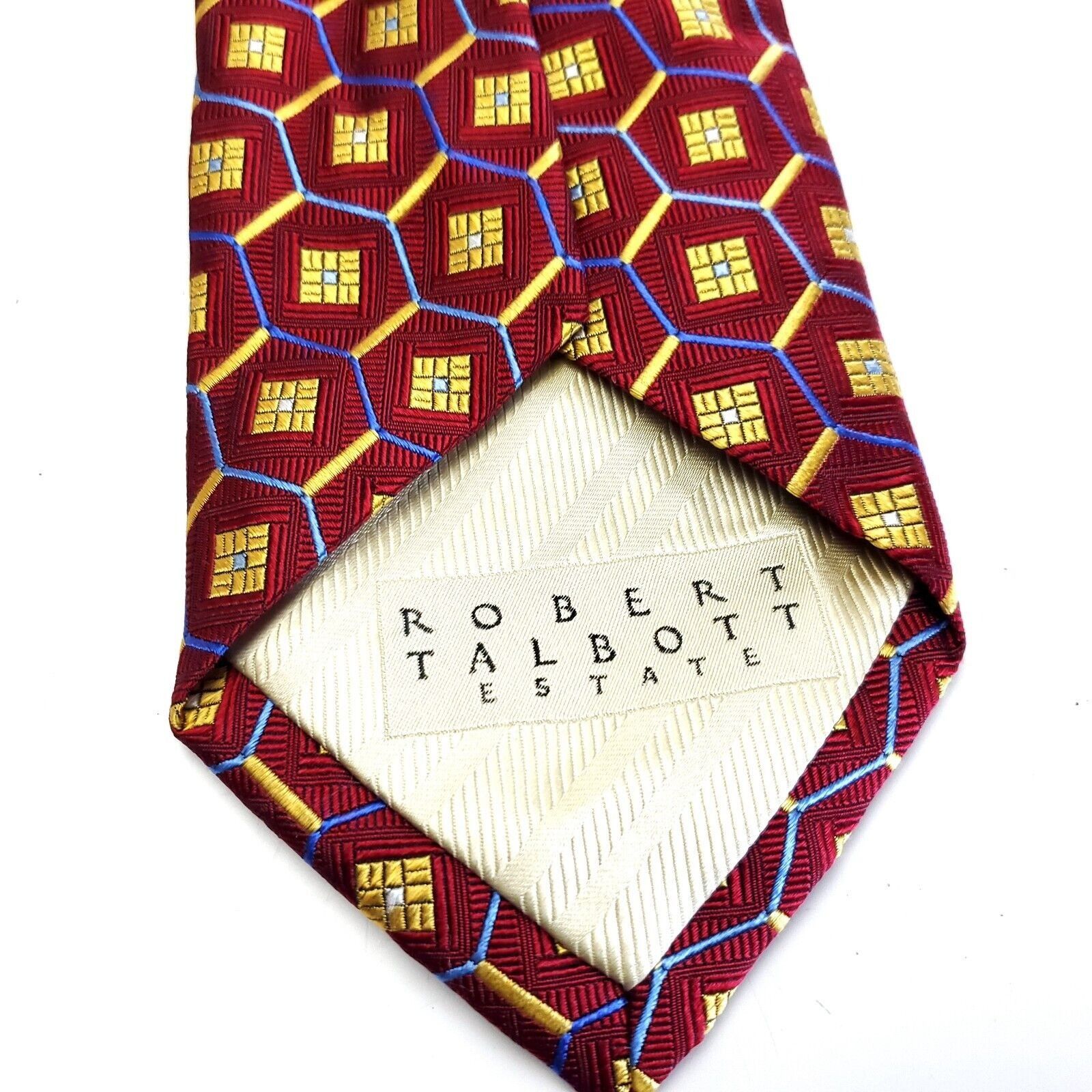 Robert Talbott Robert Talbott Estate Red Woven Geometric Wide Silk Tie Size ONE SIZE - 4 Thumbnail