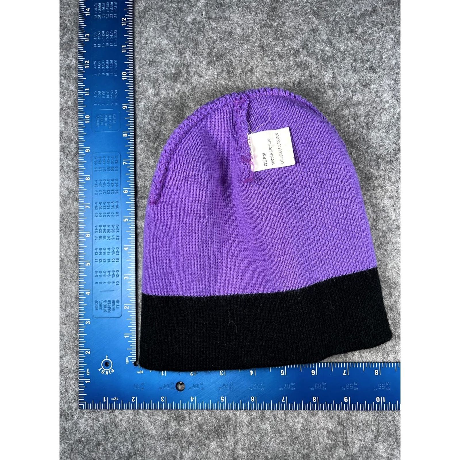 Vintage Knit Hat Beanie Unisex One Size Purple Striped Stretch Winter Warm Casual Size ONE SIZE - 6 Thumbnail