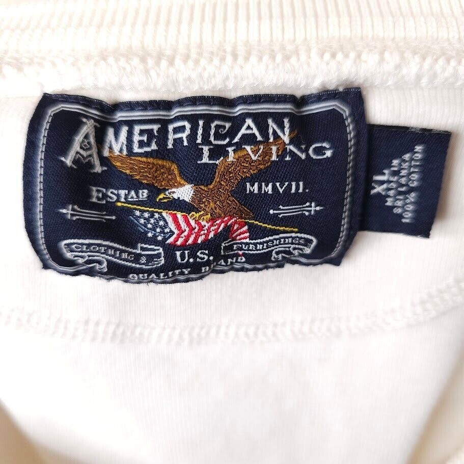 Other Bald Eagle Henley Shirt Mens Size XL White American Living Size US XL / EU 56 / 4 - 5 Thumbnail