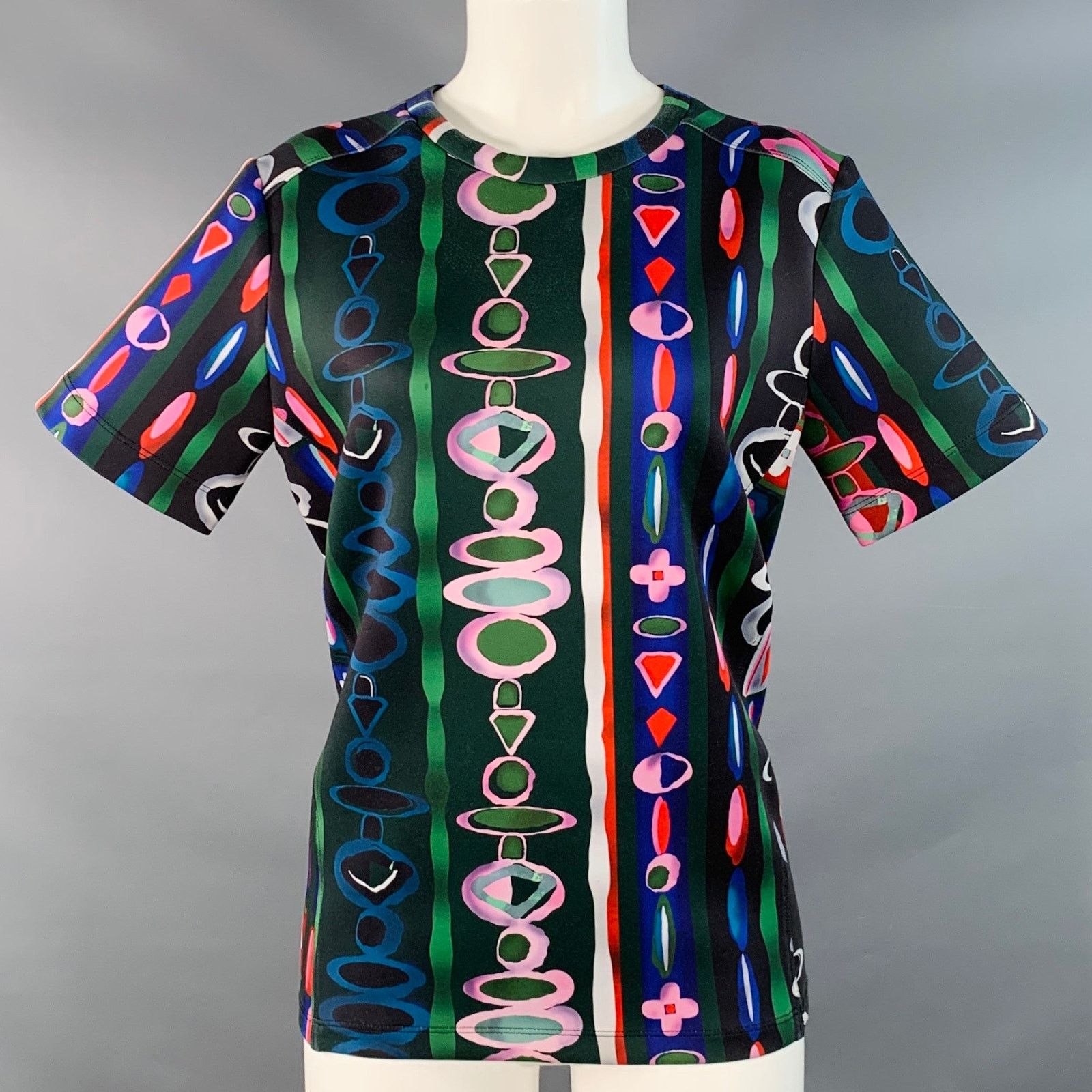 Cynthia Rowley M Black Multi Color Polyester Blend Abstract Casual Top Size M / US 6-8 / IT 42-44 - 1 Thumbnail