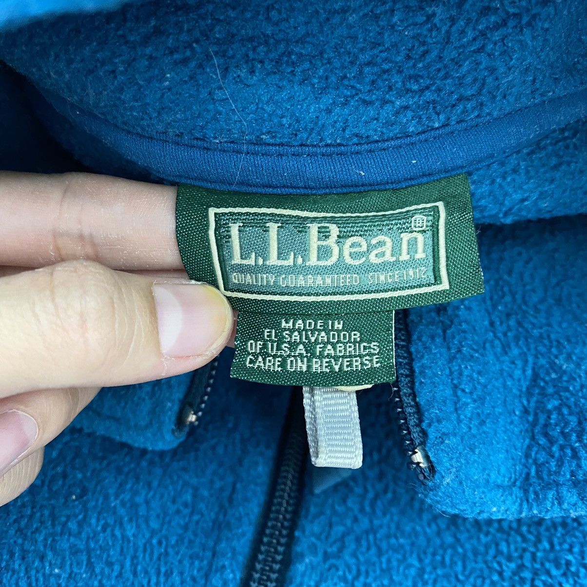 L.L. Bean LL BEAN USA Full Zipper Retro Sherpa Fleece Plain Blue Size US L / EU 52-54 / 3 - 4 Thumbnail