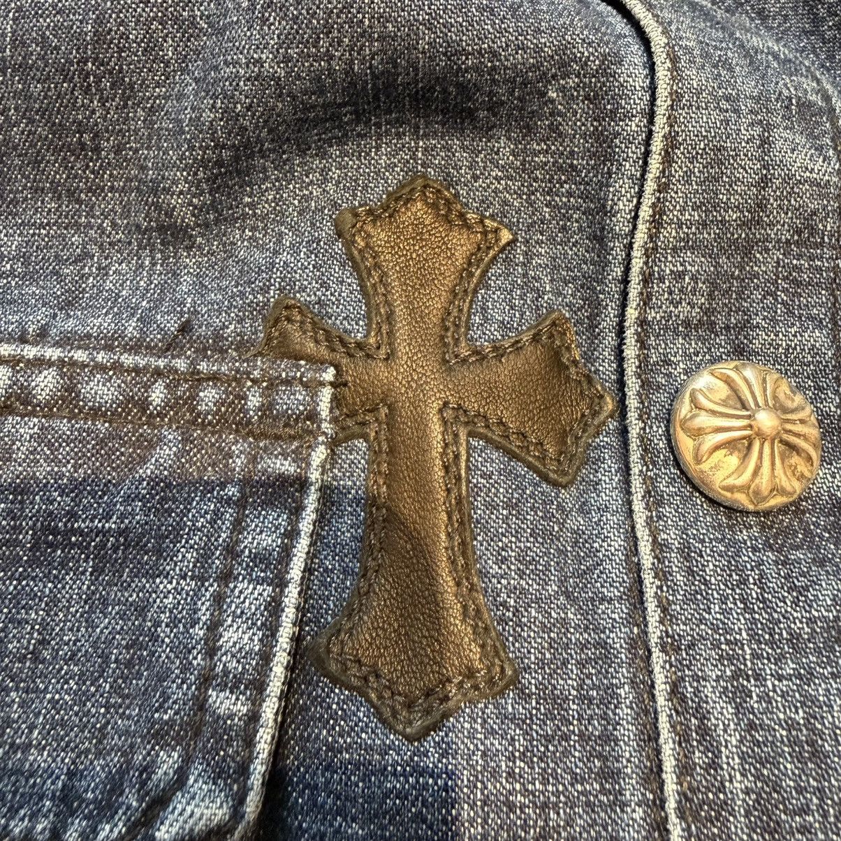 Chrome Hearts Cross Patch Silver Button Denim Shirt