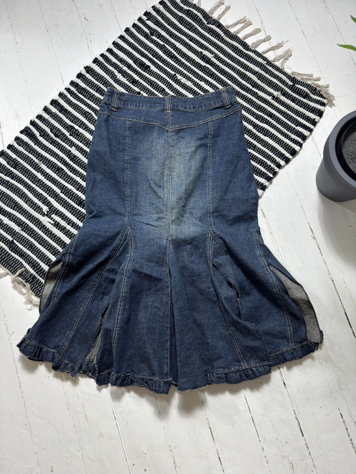 Other VINTAGE AVANT GARDE DISTRESSED STYLE MIDI SKIRT Size 26" / US 2 / IT 38 - 2 Thumbnail
