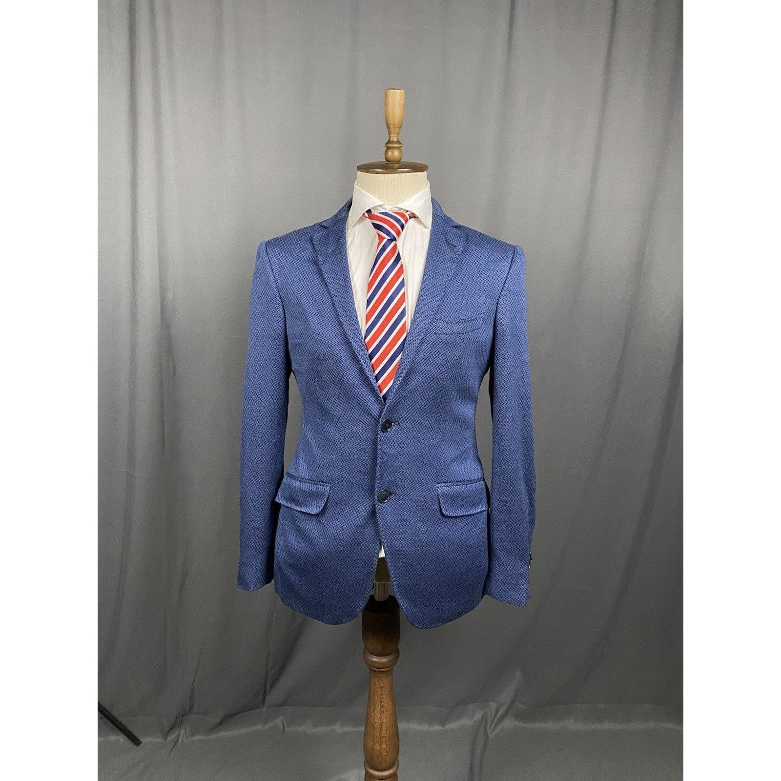 Etro ETRO Men's Blue Slim Fit Blazer Sportcoat Jacket Size 48 Size 48R - 3 Thumbnail
