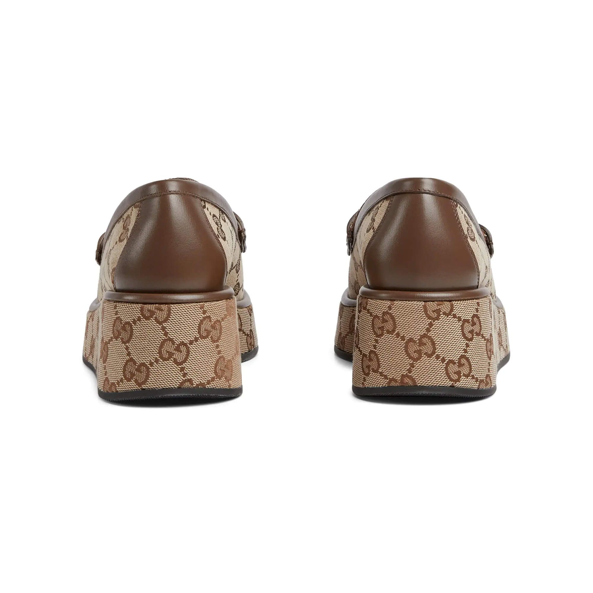 Gucci oc11z1025 Horsebit Wedge Loafers in Beige/Ebony Size US 6 / IT 36 - 3 Thumbnail