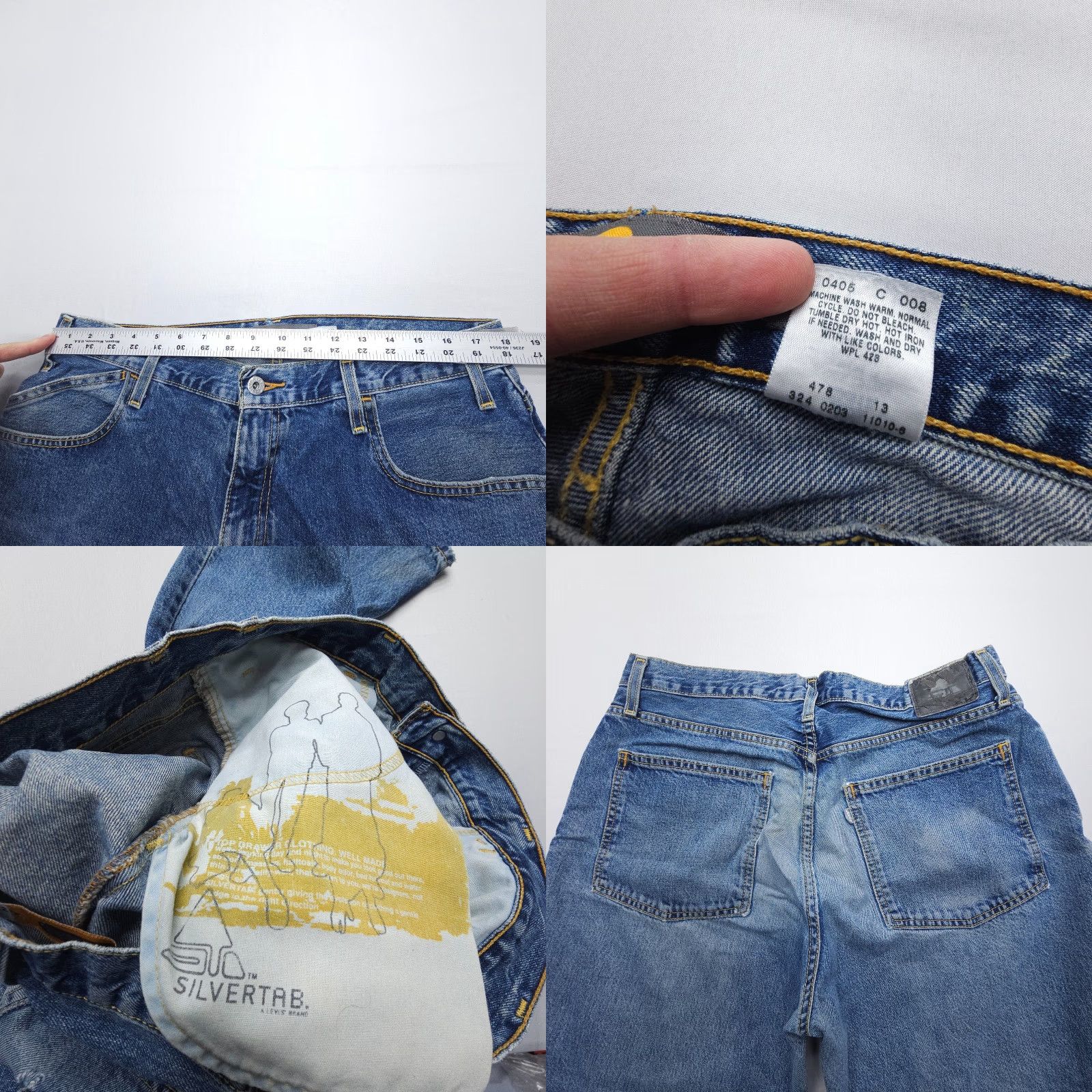 Levi's VINTAGE Levi's Silvertab Baggy Jeans Mens 36 x 34 Blue Y2K 2000's Skater Street Jeans Mens 36 Blue 90s Levi's Silvertab Baggy Mens Jeans Size US 36 / EU 52 - 9 Thumbnail