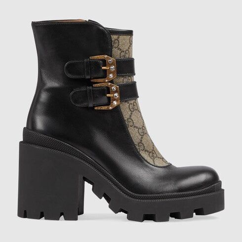 Gucci Gucci GG Buckle Leather Ankle Boots SIZE 35 Size ONE SIZE - 1 Thumbnail