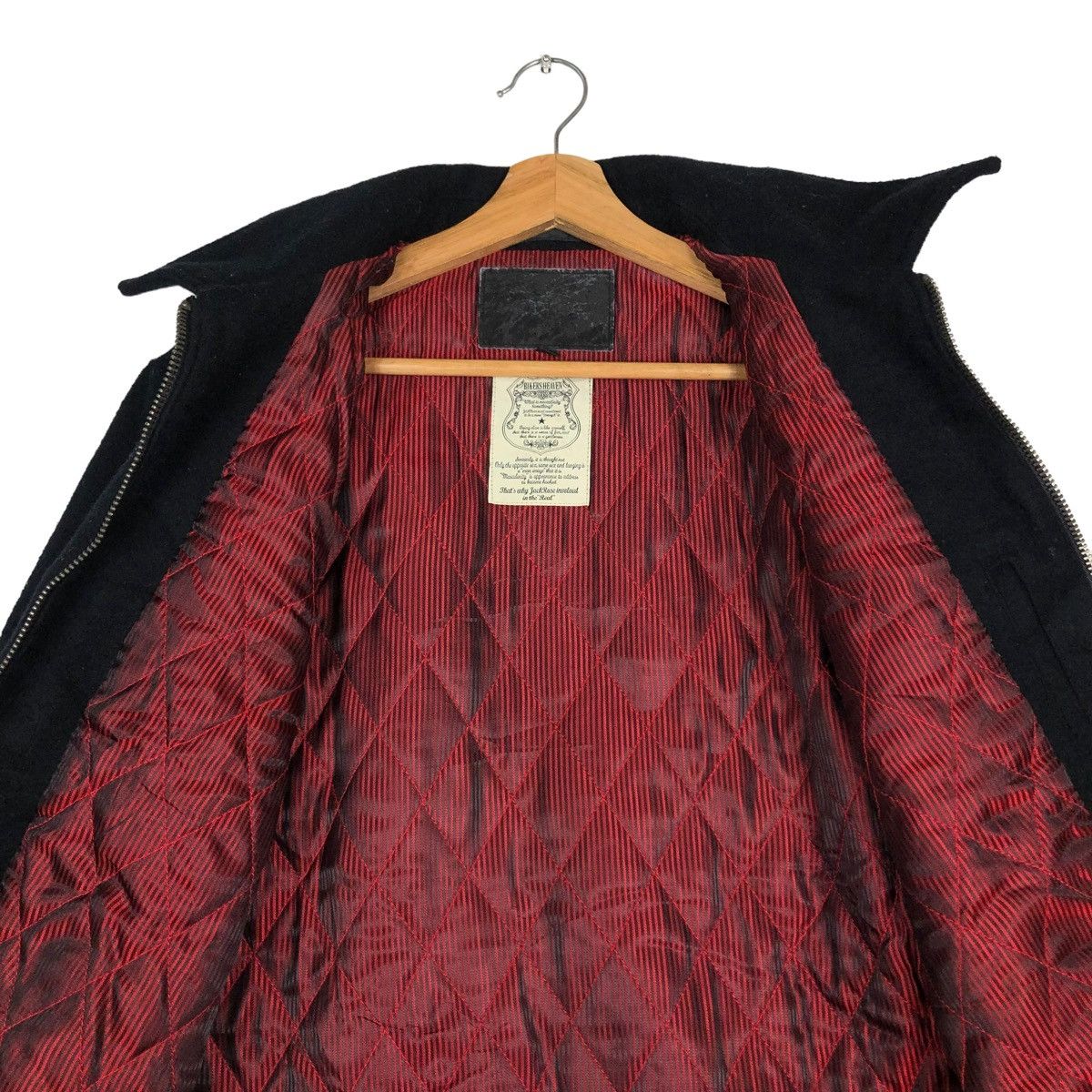 Japanese Brand 🔥VINTAGE WOOL BIKER JACKET JACKROSE BIG LOGO PUNK DESIGN Size US M / EU 48-50 / 2 - 14 Thumbnail