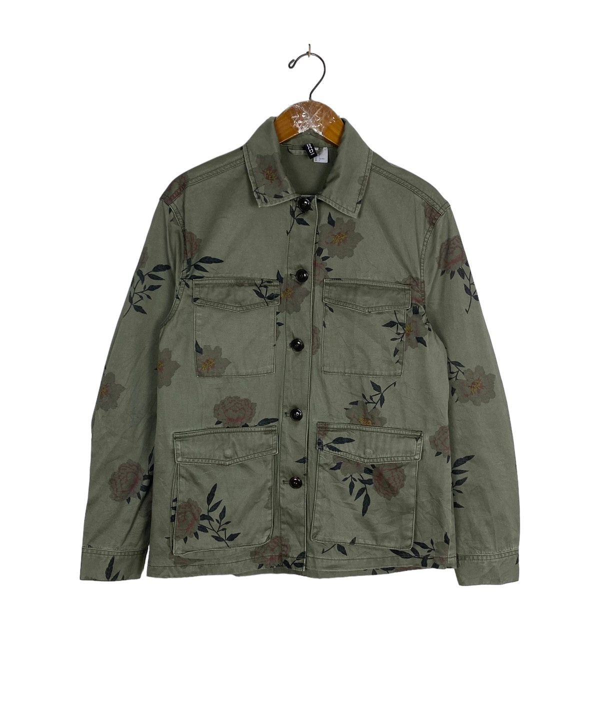 H&M Rare‼️ H&M Floral Utility Khaki Jacket Size M / US 6-8 / IT 42-44 - 1 Thumbnail