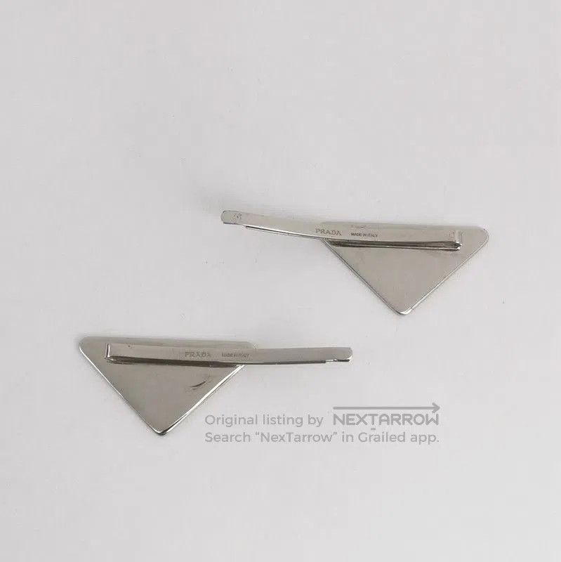 Prada Prada Logo Hair Clip with Triangle Design. Size ONE SIZE - 2 Thumbnail
