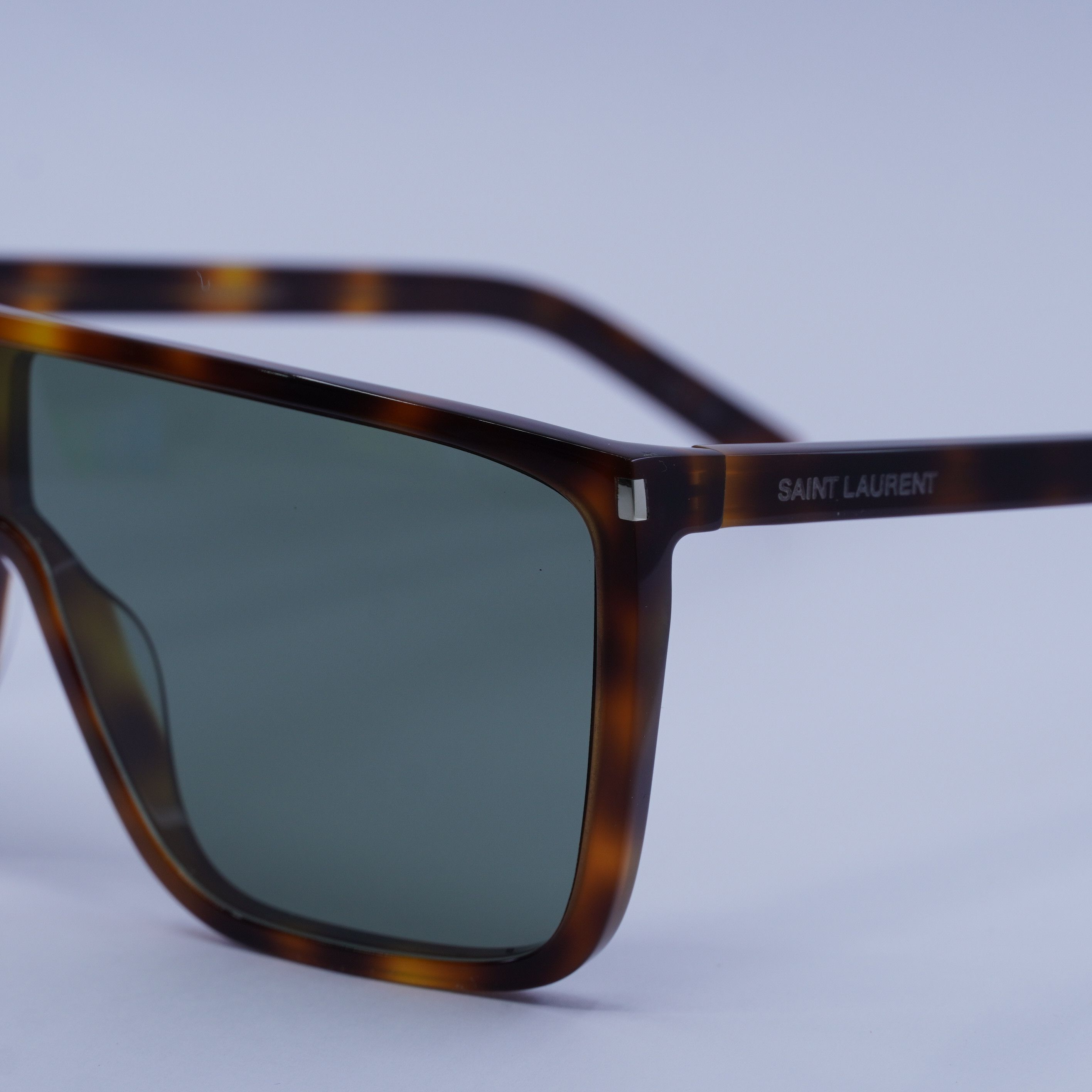 Saint Laurent Paris Saint Laurent SL364 MASK ACE 002 Sunglasses Havana Frame Size ONE SIZE - 4 Thumbnail