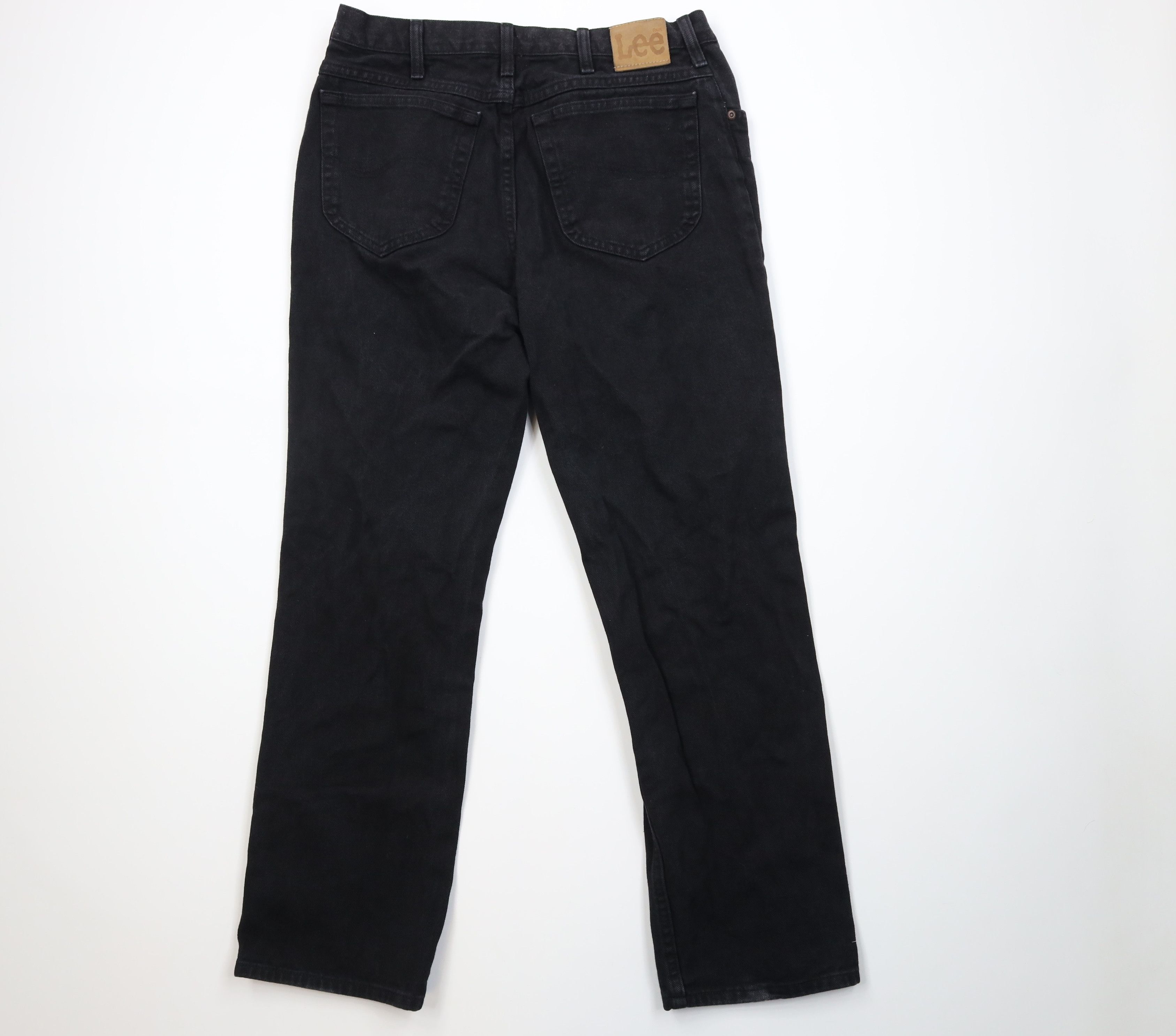 Lee Vintage 90s Lee Faded Straight Leg Denim Jeans Black Cotton Size US 34 / EU 50 - 10 Thumbnail