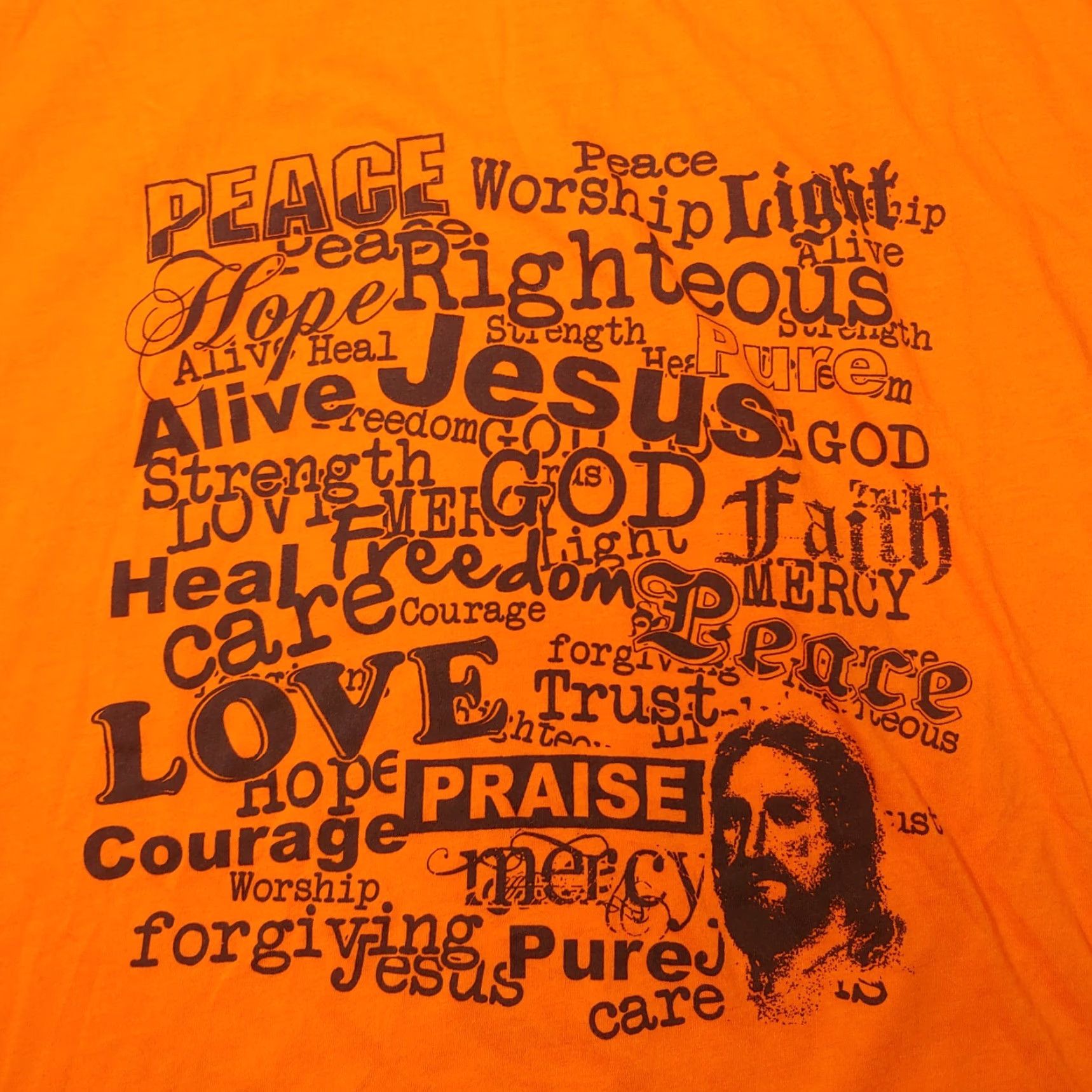 Vintage Jesus Is Lord XL Nightgown Sleep Shirt Orange Short Slv Prayer Christ Religious Shirt Womens XL Orange Nightgown Jesus Christ Prayer Size XL / US 12-14 / IT 48-50 - 2 Thumbnail
