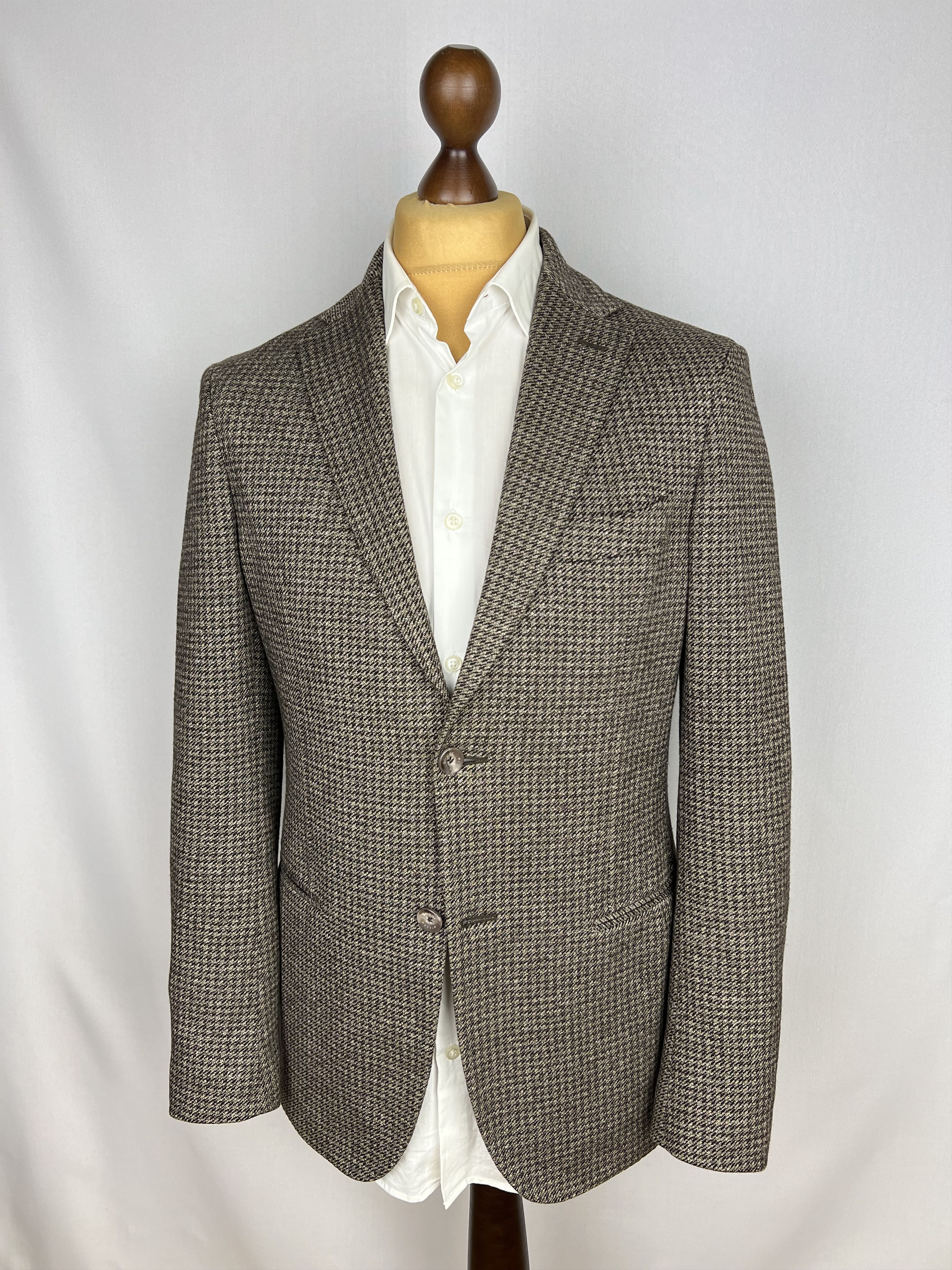 Boggi Milano Houndstooth Soft Jersey Wool\Cotton Sport Coat Size 38R - 1 Thumbnail
