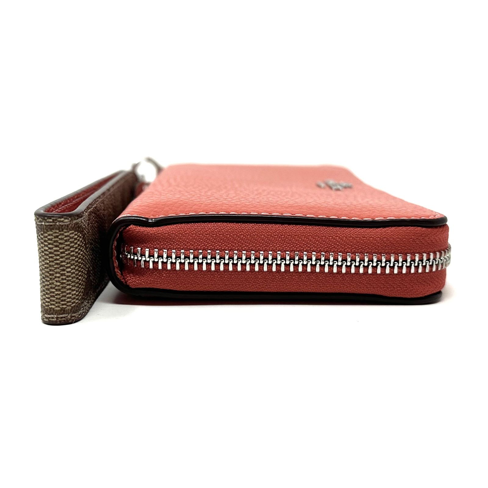 Coach Coach Long Zip Around Wallet Signature Canvas Orange CK427 Size ONE SIZE - 5 Thumbnail